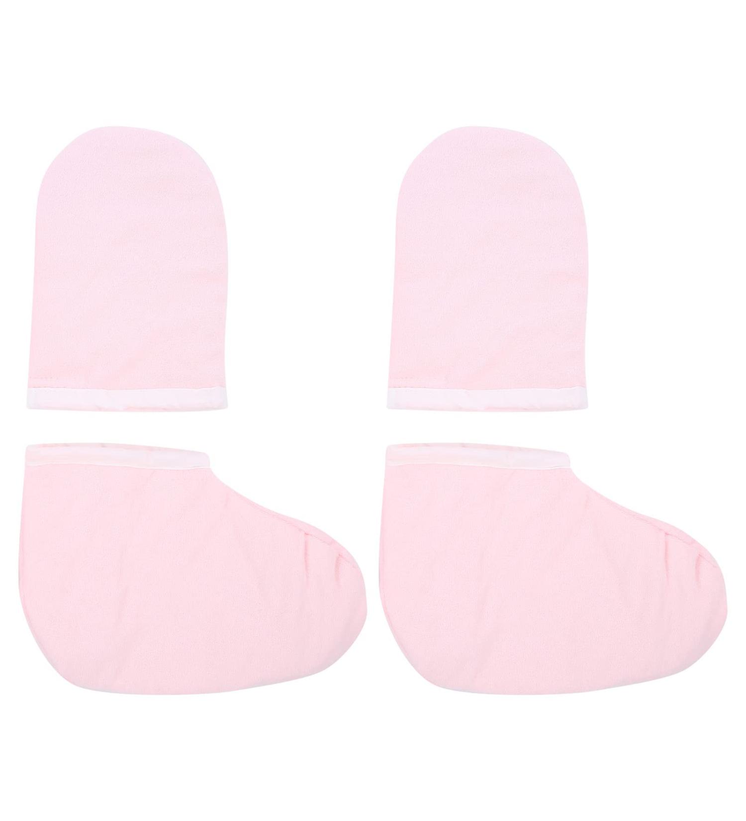 Gants de th rapie la cire de paraffine ensemble de chaussons couvre-pieds et mains isol s doux pour Spa usage domestique en Polyester rose - Buy Online on GoSupps.com