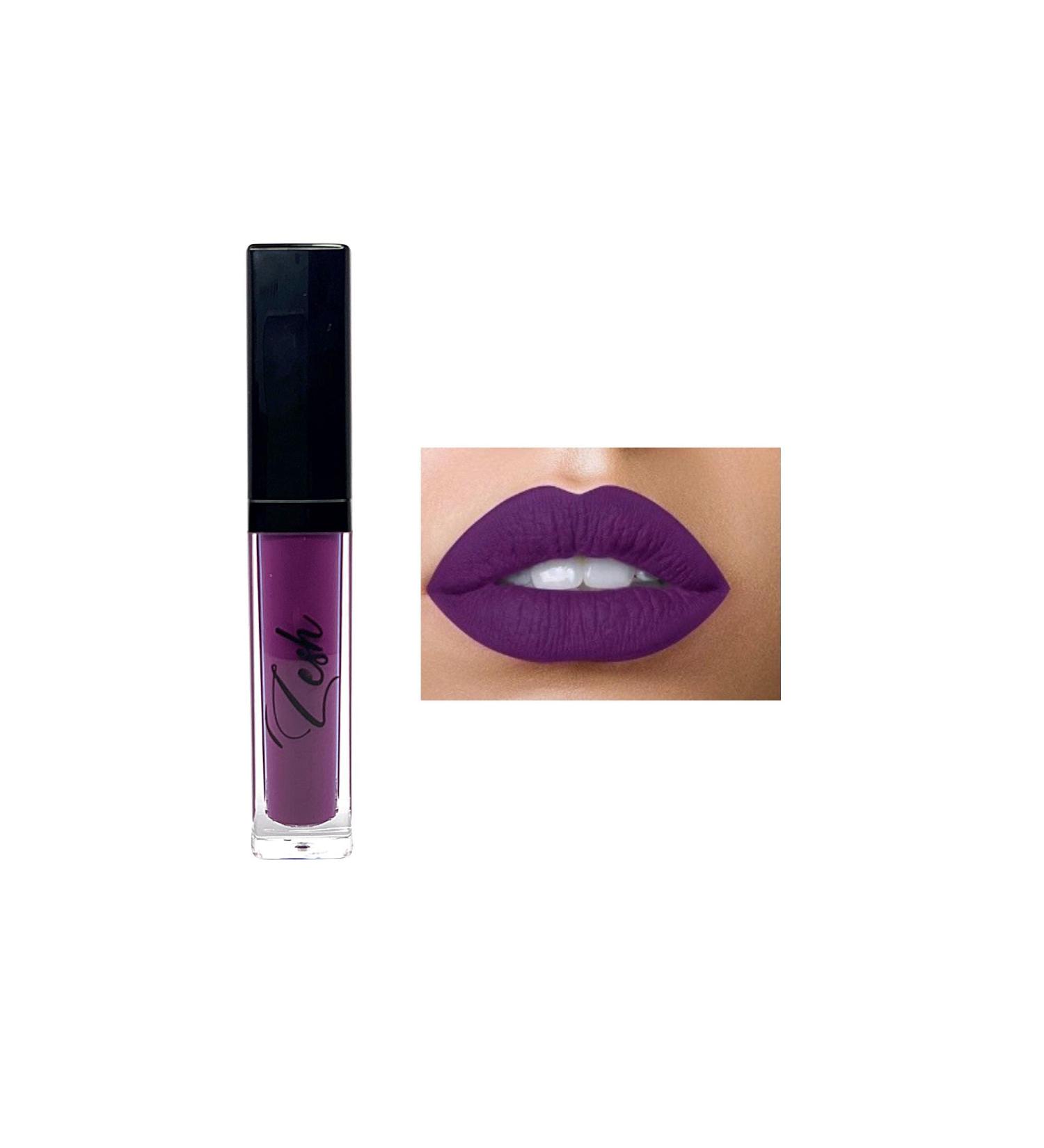 Zesh Highly Pigmented Purple Matte Lipstick - Full Coverage Longwear Shine-Free - 6g | Made in Canada - Shop Internationally - Buy Online on GoSupps.com
