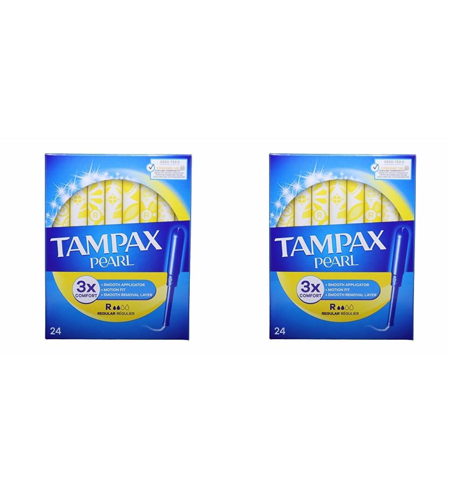Tampax Pearl Regular Tampons with Applicator - 24 Pieces (Pack of 2) | Comfortable & Reliable Protection - International Shipping Available - Buy Online on GoSupps.com