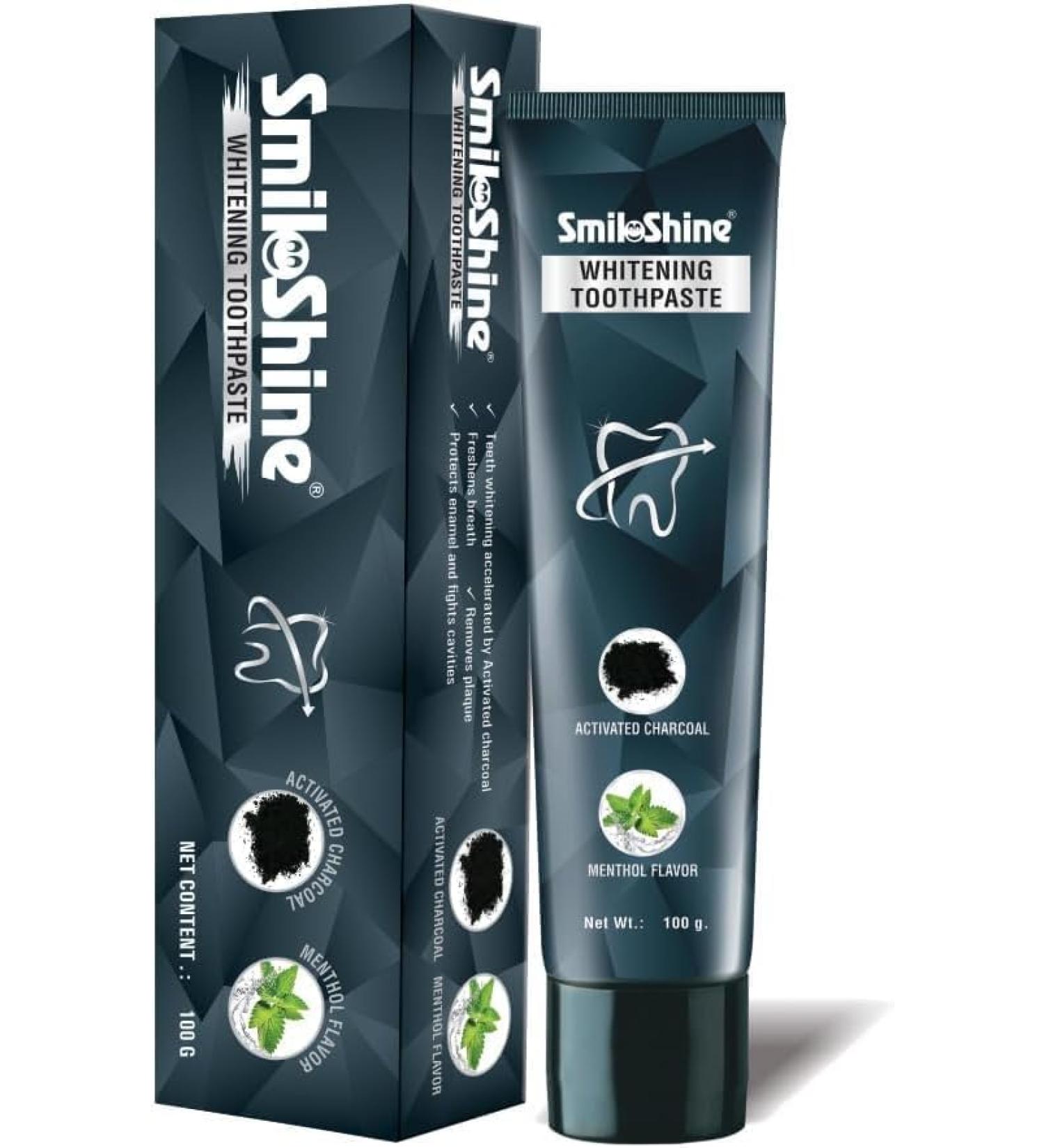 Charcoal Activated Whitening Toothpaste - Fresh Breath Enamel Protection & Teeth Whitening | 100gm Menthol Flavor - Buy Online on GoSupps.com