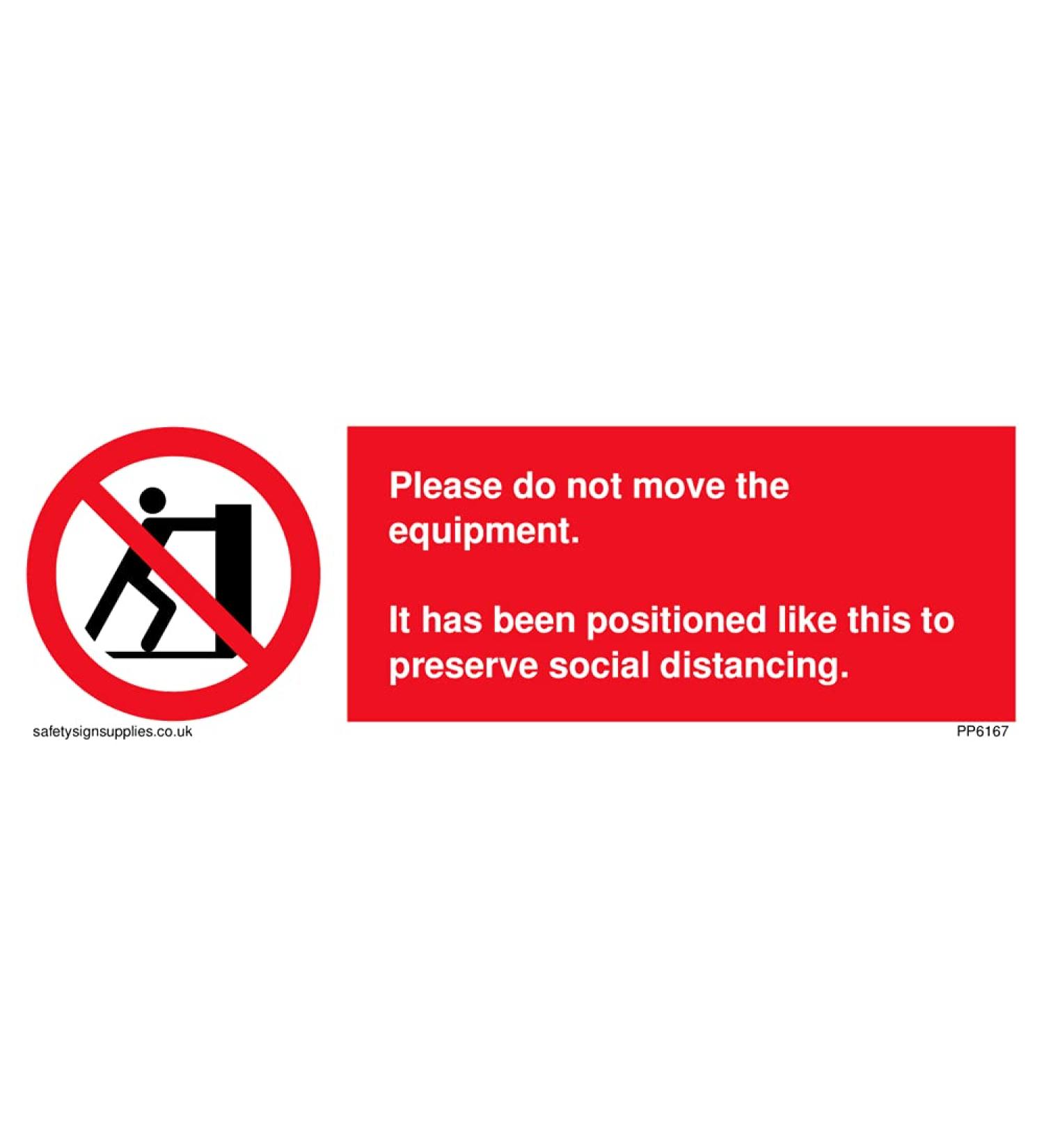 Viking Signs of five - Please do not move the equipment For use in Gyms and other facilities where preserving social d.