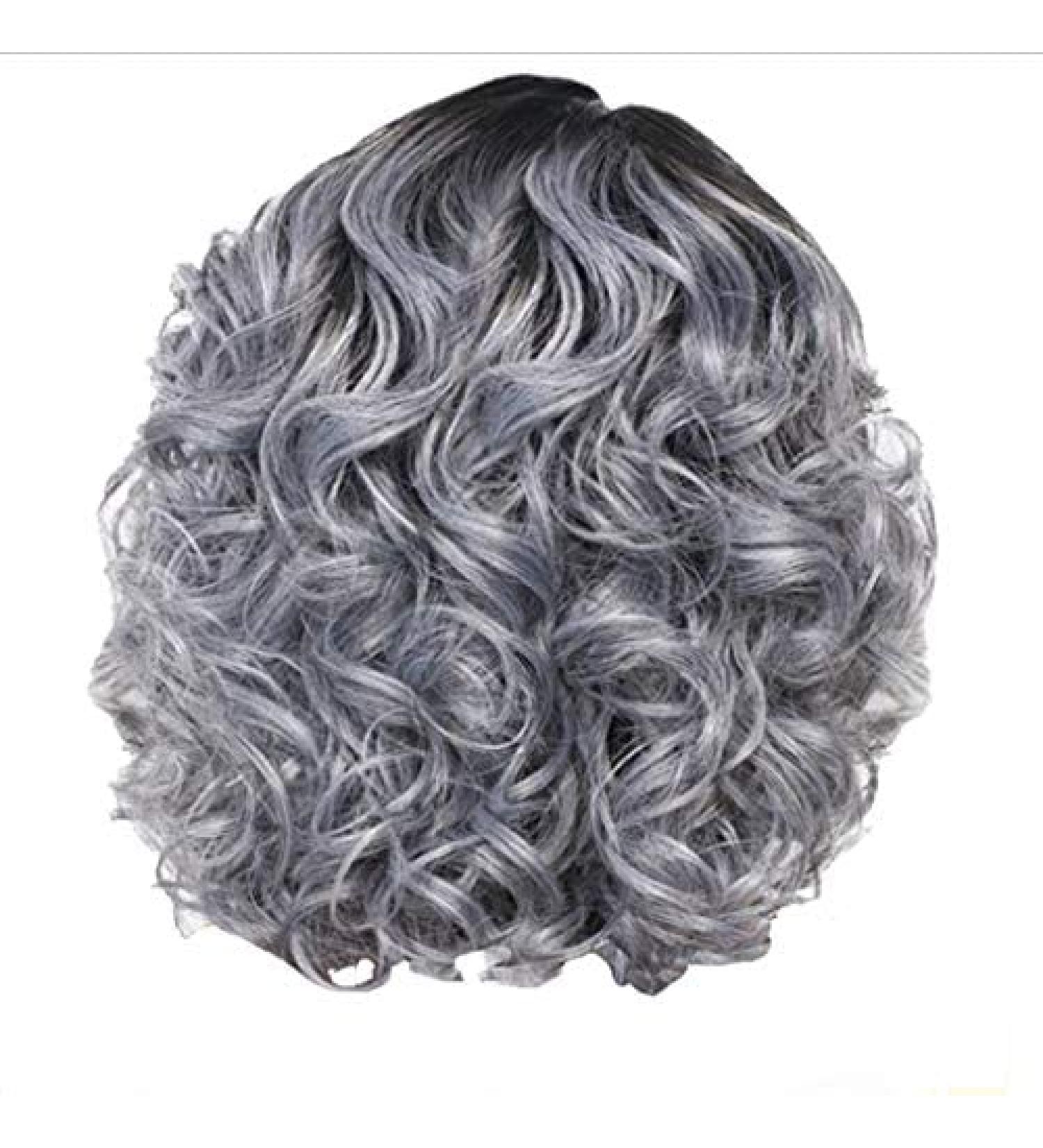 BigBigMe Short Curly Grey Lace Wig for Women - European & American Styling - Natural Look - Buy Online on GoSupps.com