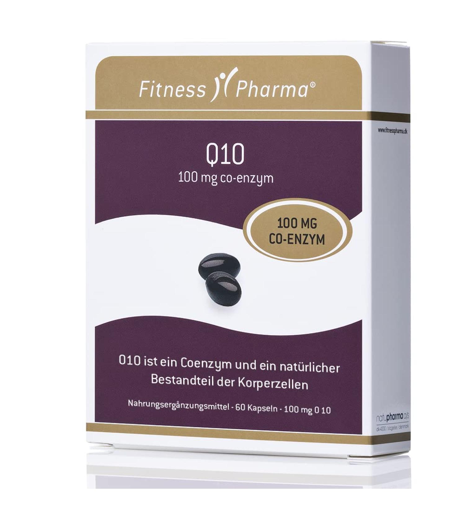 Fitness Pharma Coenzyme Q10 Capsules 100mg - High Dose Dietary Supplement | Gluten-Free & Lactose-Free | 60 Pieces for Adults - Buy Online on GoSupps.com