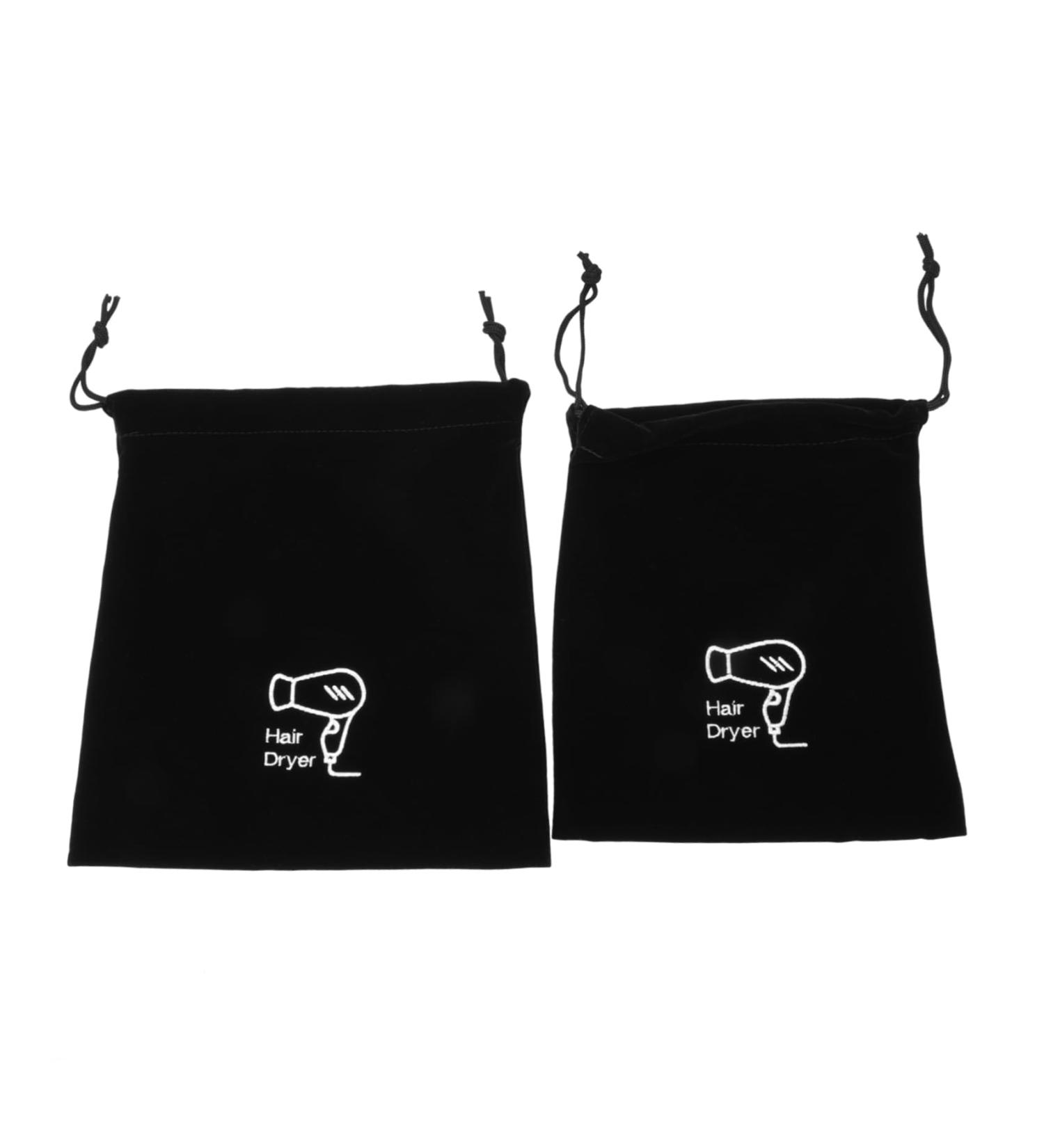Baluue 6 Pcs Storage Bag Toiletry Organizer Drawstring Closure Cover Mini Hairdryer Bag Black Velvet - Buy Online on GoSupps.com