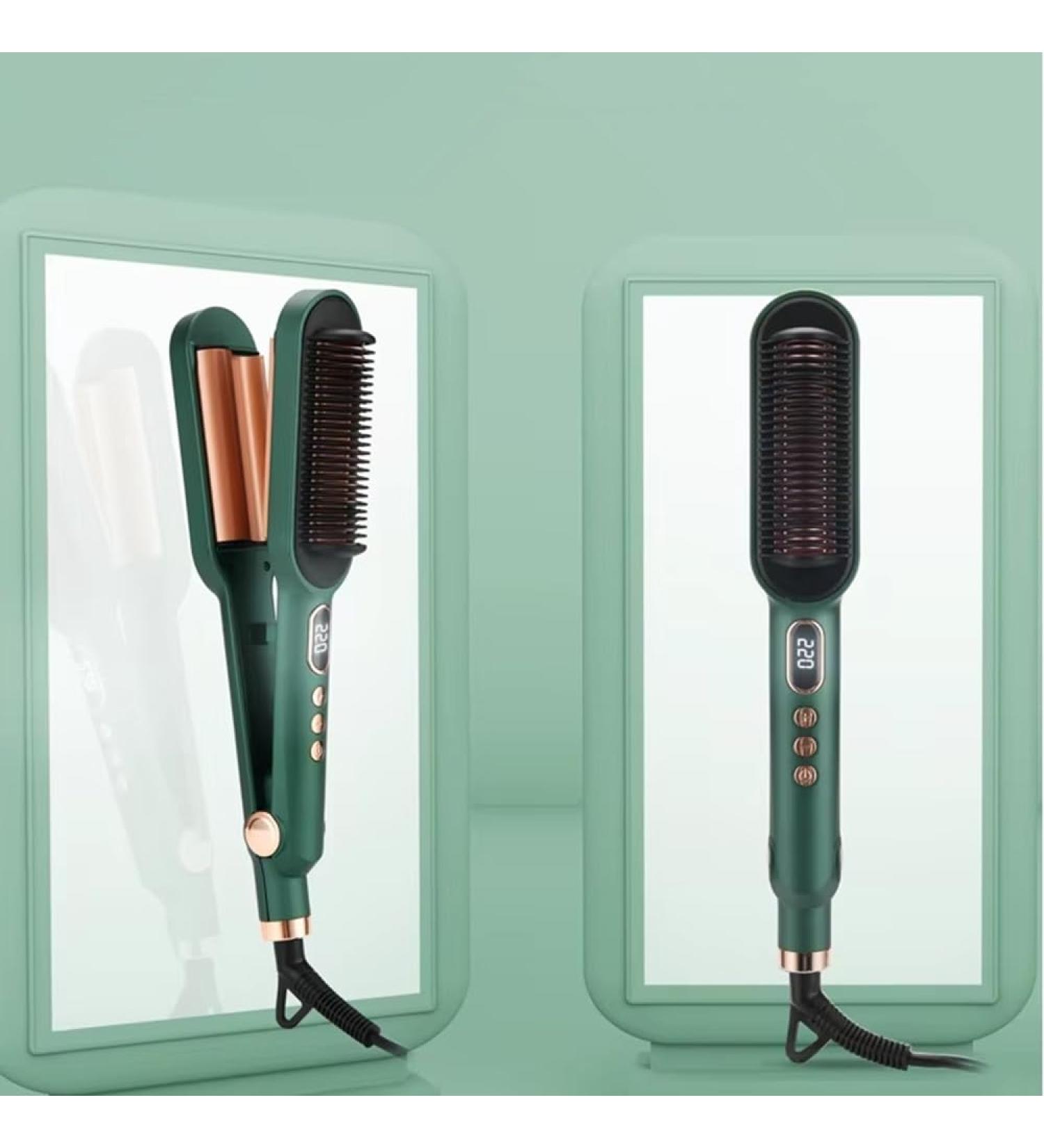 2-in-1 Hair Straightener & Curler | LED Digital Display Hair Straightening Comb | Multifunctional Styling Tool - Buy Online on GoSupps.com