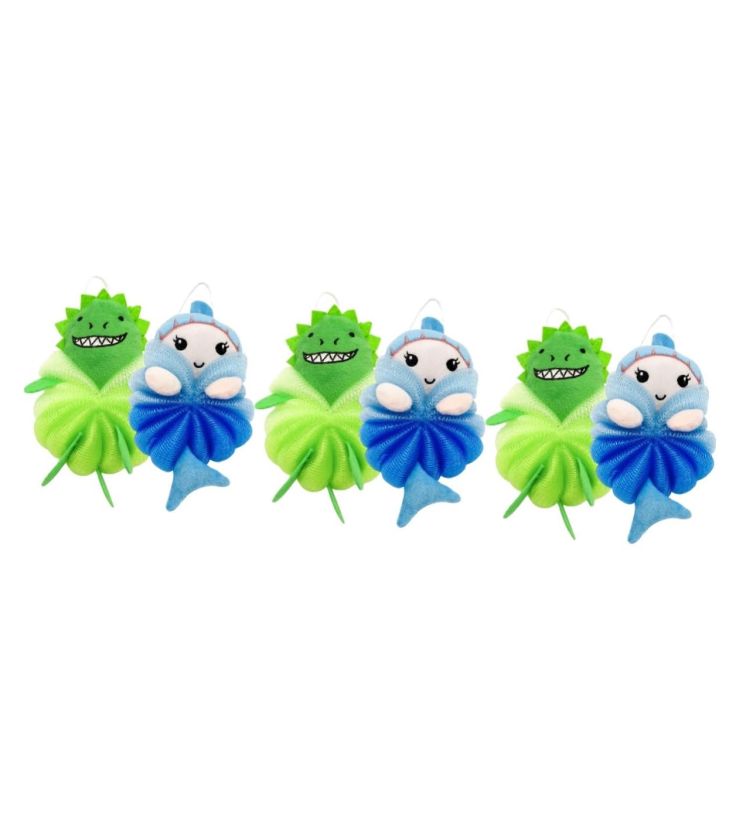 NOLITOY 6 Pcs Cute Bath Balls for Kids | Exfoliating Body Sponges & Loofahs for Newborns | Soft Animal Bath Products - Buy Online on GoSupps.com