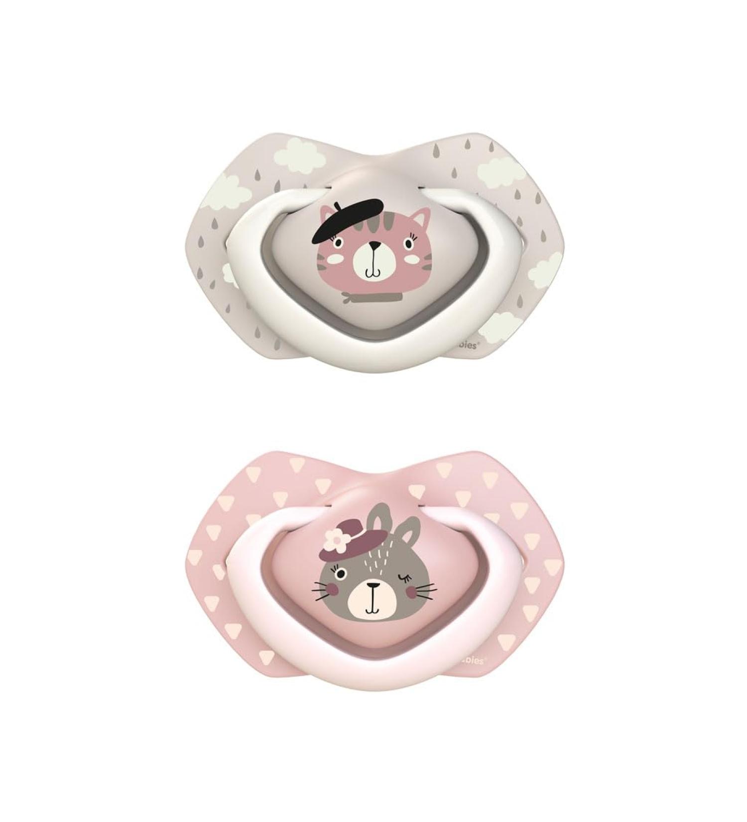 Canpol Babies Silicone Pacifier Set (2 Pieces) - Bonjour Paris Pink for 18 Months+ | International Shipping - Buy Online on GoSupps.com