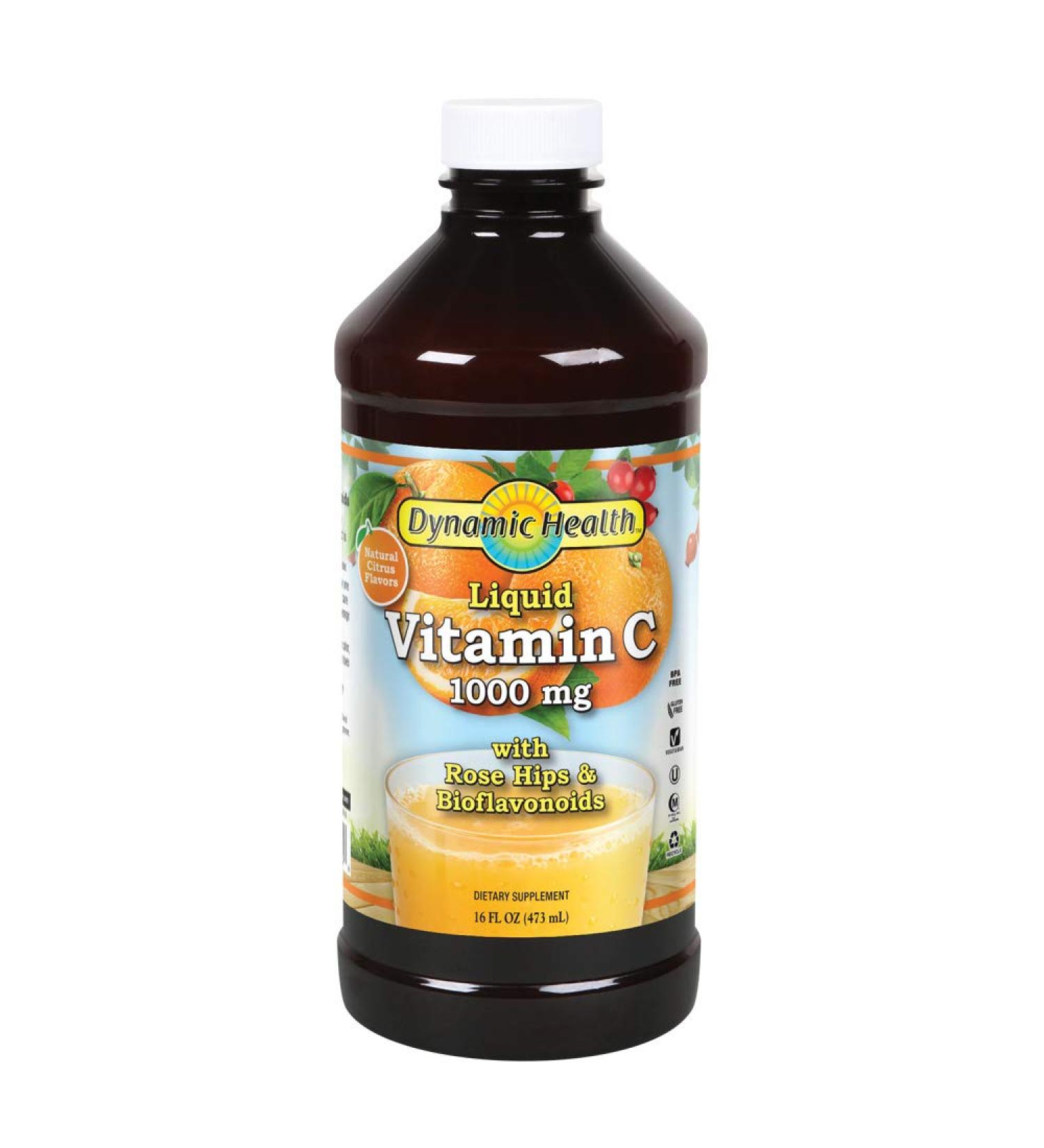 Dynamic Health Liquid Vitamin C 1000mg - Natural Citrus Flavor, 16 fl oz - Buy Online on GoSupps.com