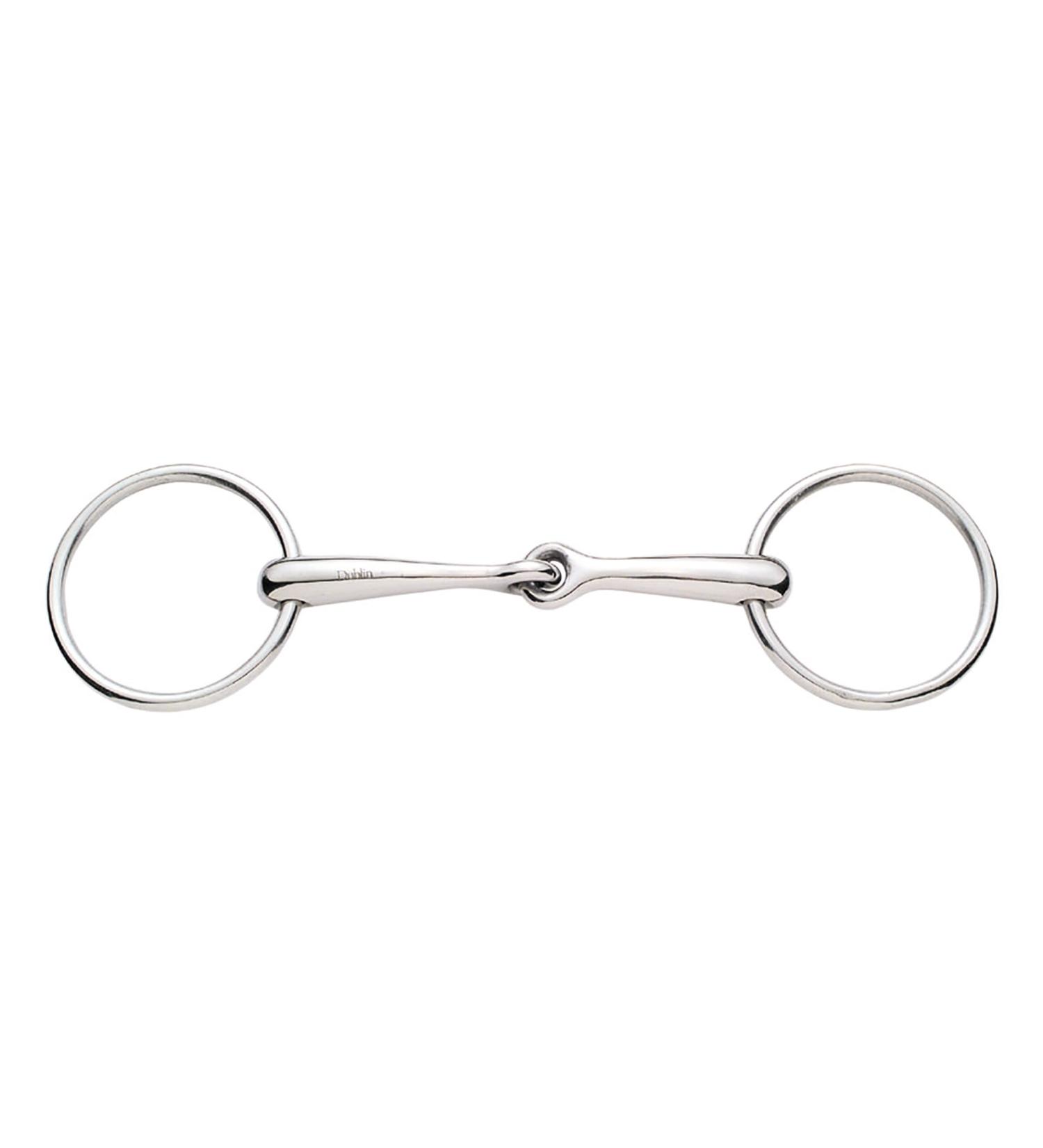 Korsteel Stainless Steel Solid Mouth Jointed 16mm Loose Ring Snaffle Bit 5"