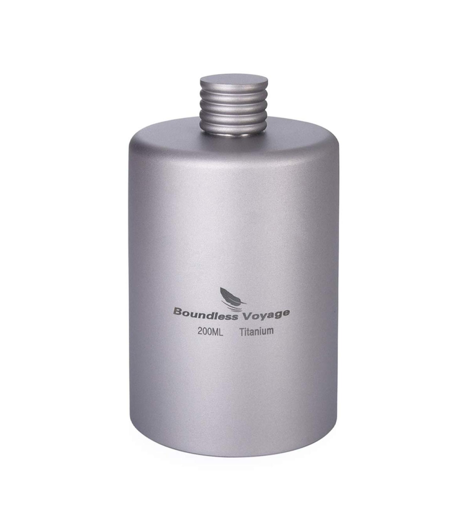 iBasingo 200ml Titanium Pocket Flask - Portable Alcohol Bottle for Camping and Outdoor Sports | Picnic Wine Hip Flask - A-Ti3068D - Buy Online on GoSupps.com