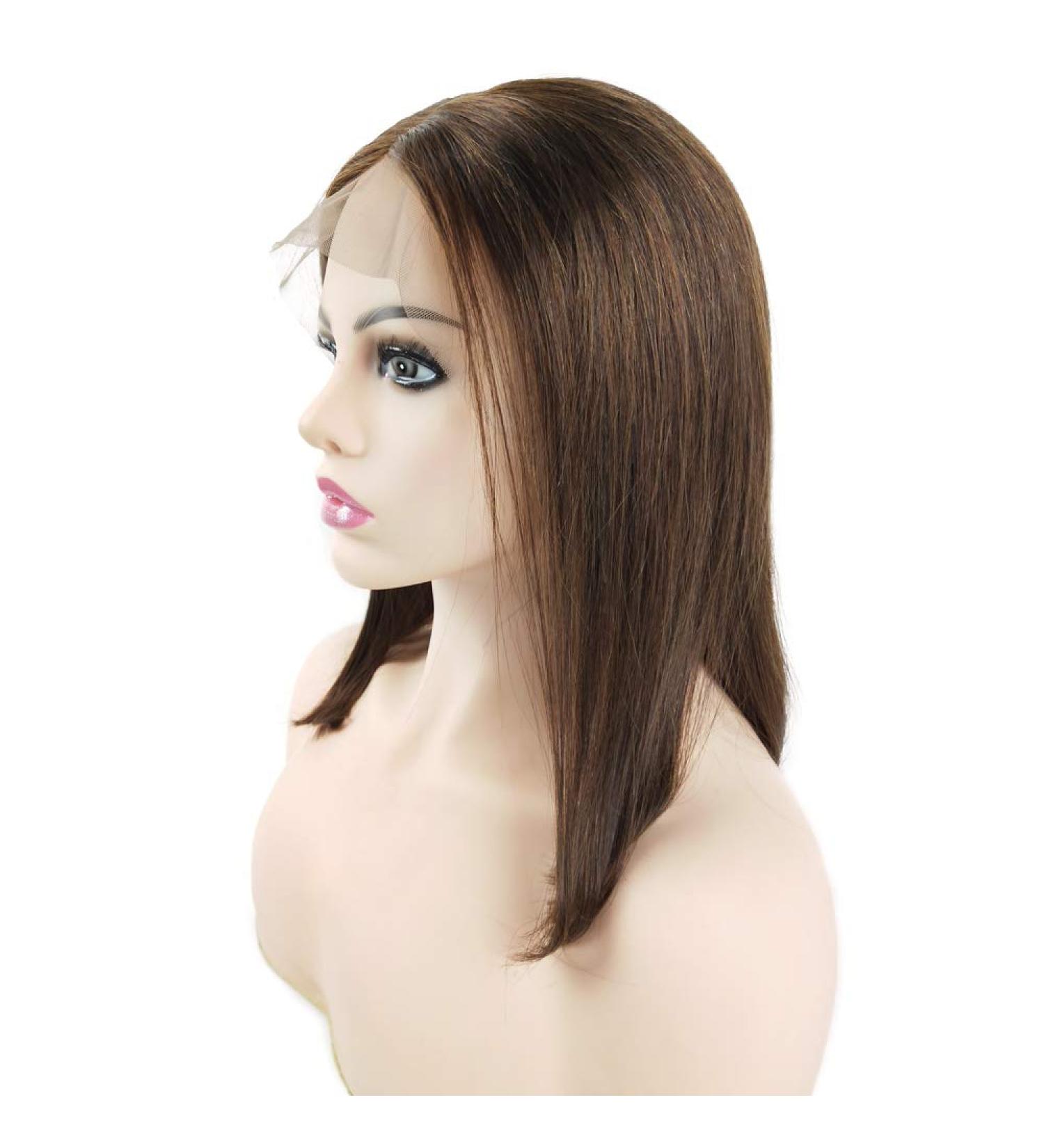 Shop Mila 10 Short Bob Real Hair Wig - 100% Virgin Brazilian Lace Wig Naturally Black 130% Density - International Shipping Available - Buy Online on GoSupps.com