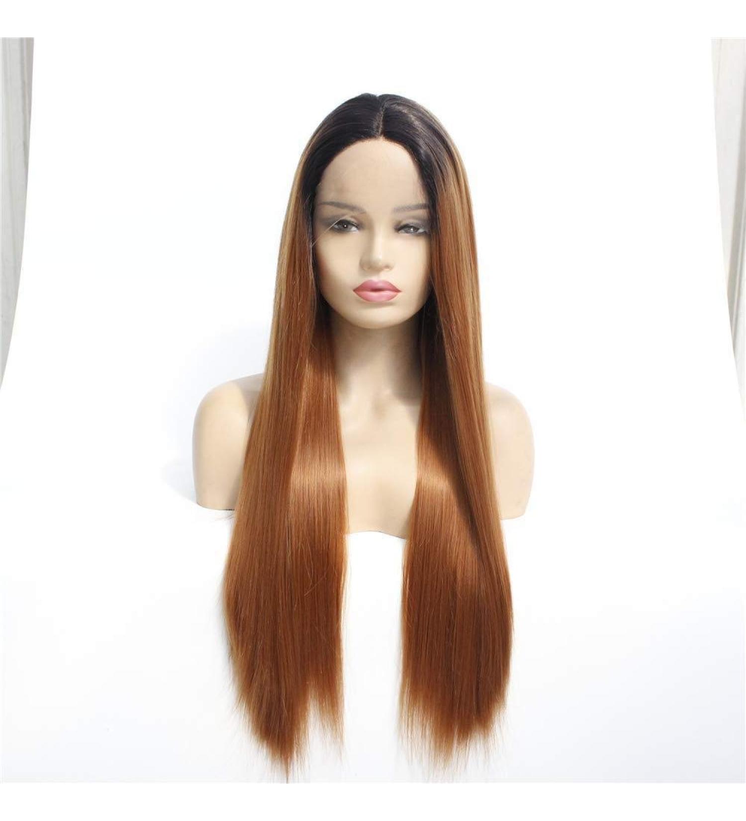 Shop Women's Gradient Long Straight Lace Front Wig | Adjustable Chemical Fiber Hairpiece - Buy Online on GoSupps.com