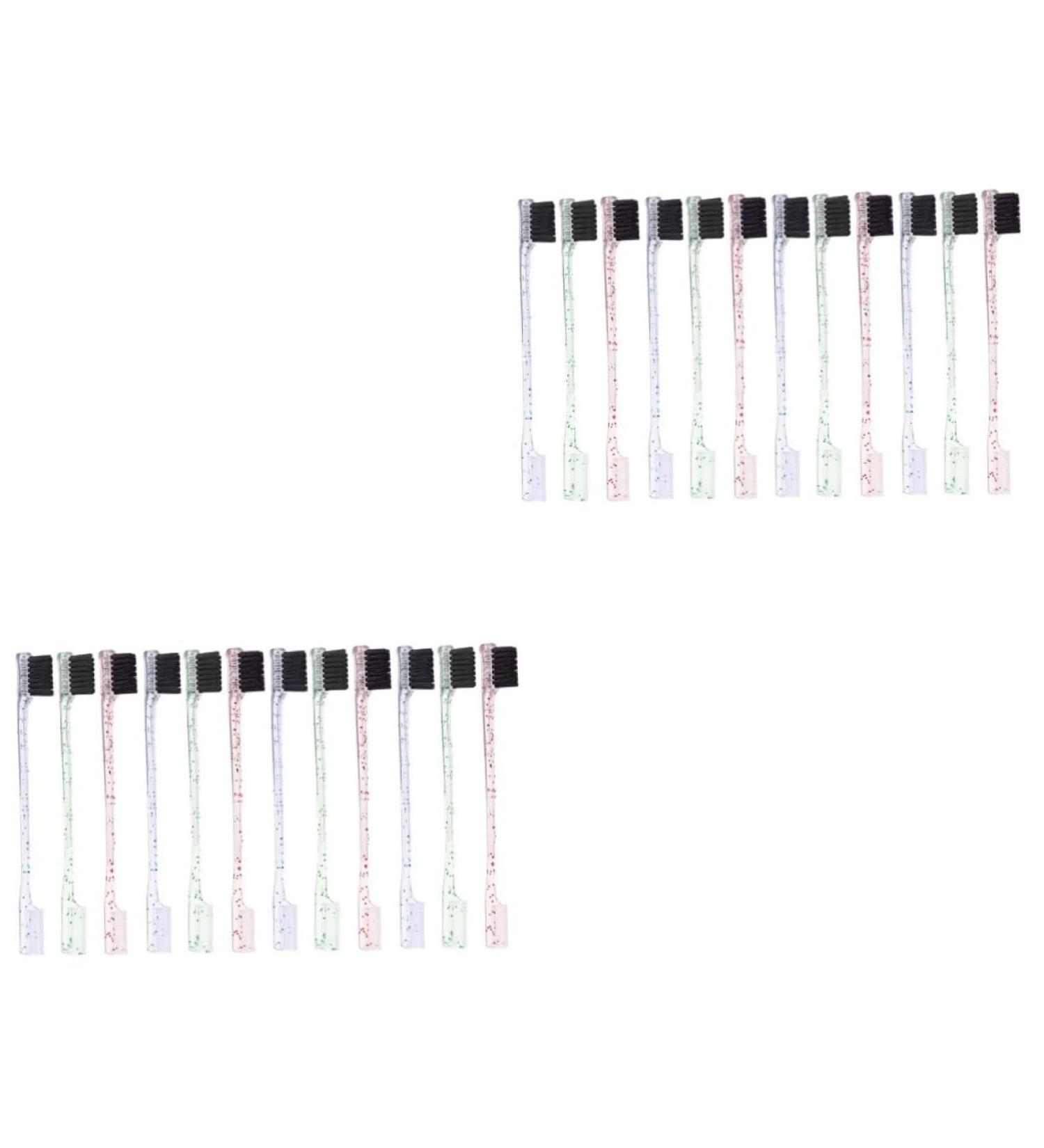 FRCOLOR 24 Pcs Double Ended Eyebrow Brush Set - Eyelash Comb & Spoolie for Flawless Makeup | Portable Resin Hair Brush for Eliminating Mascara Clumps - Buy Online on GoSupps.com