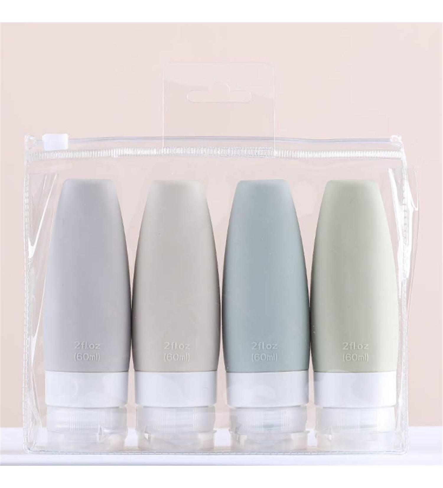 Chseo Silicone Travel Bottles Set (4 Pack) - Perfect for Liquids Shampoo Lotion & Cosmetics Leak-Proof Travel Containers for All Your Essentials - Buy Online on GoSupps.com