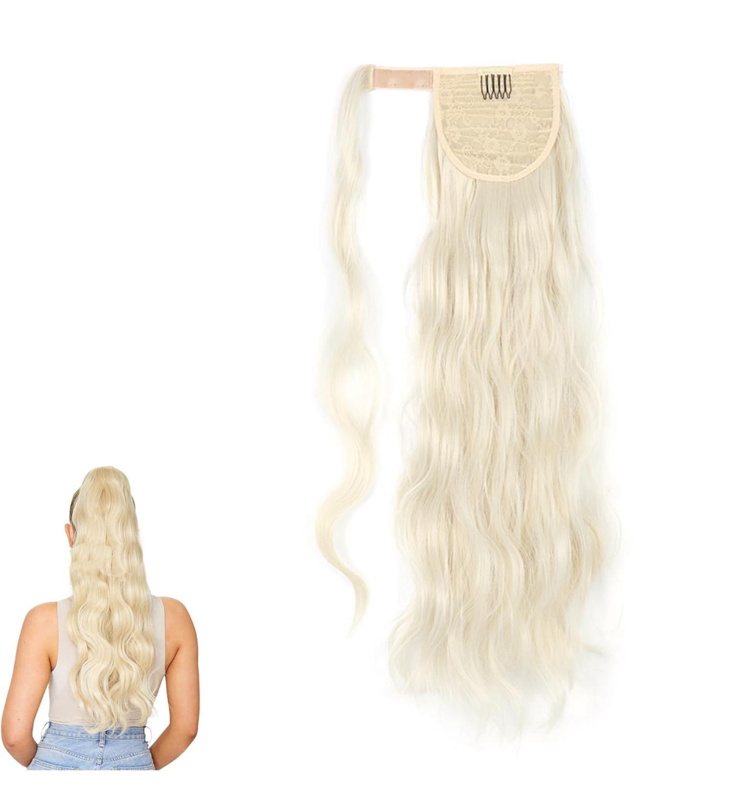 Prinfantasy Long Wavy Synthetic Ponytail Extension 24 inch - Curly Wrap Around Hairpiece for Women | MW131 - Buy Online on GoSupps.com