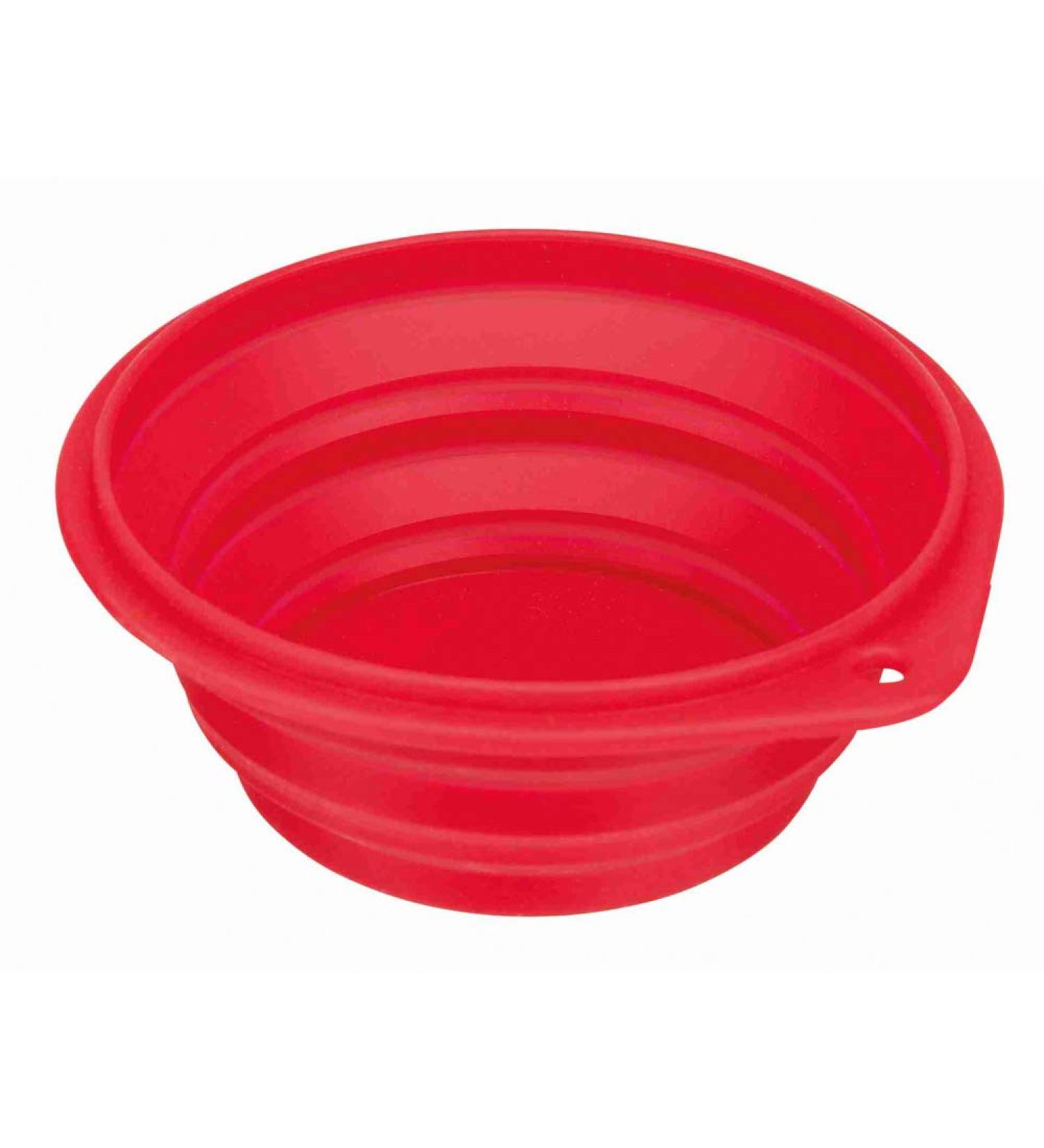 Trixie 25012 Travel Bowl Silicone 1 l/ 18 cm Red/Black Red/Black 18 cm