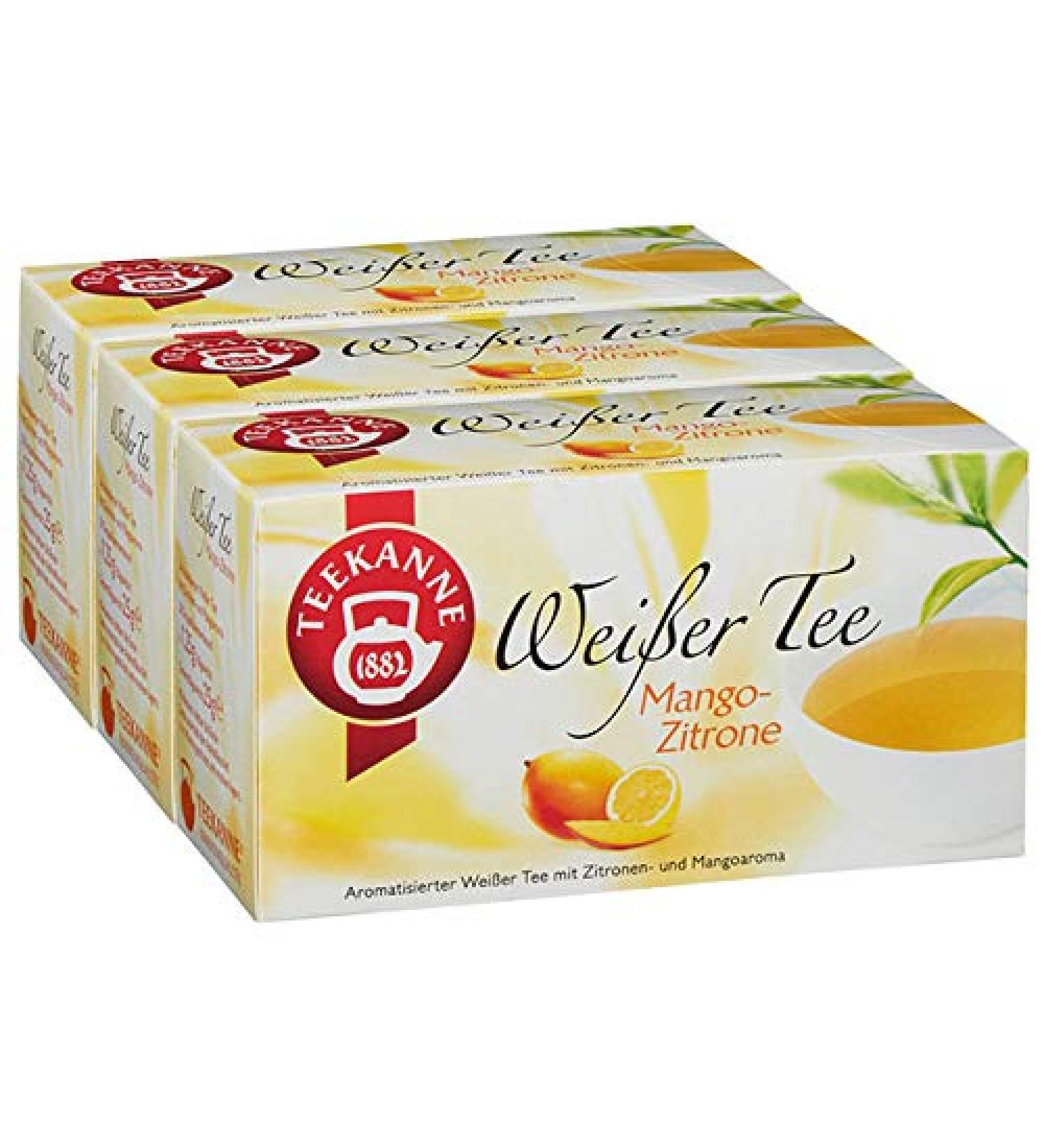 3x Teekanne (Wei er Tee Mango-Zitrone) white tea mango-citrus (each box 20 tea bags)