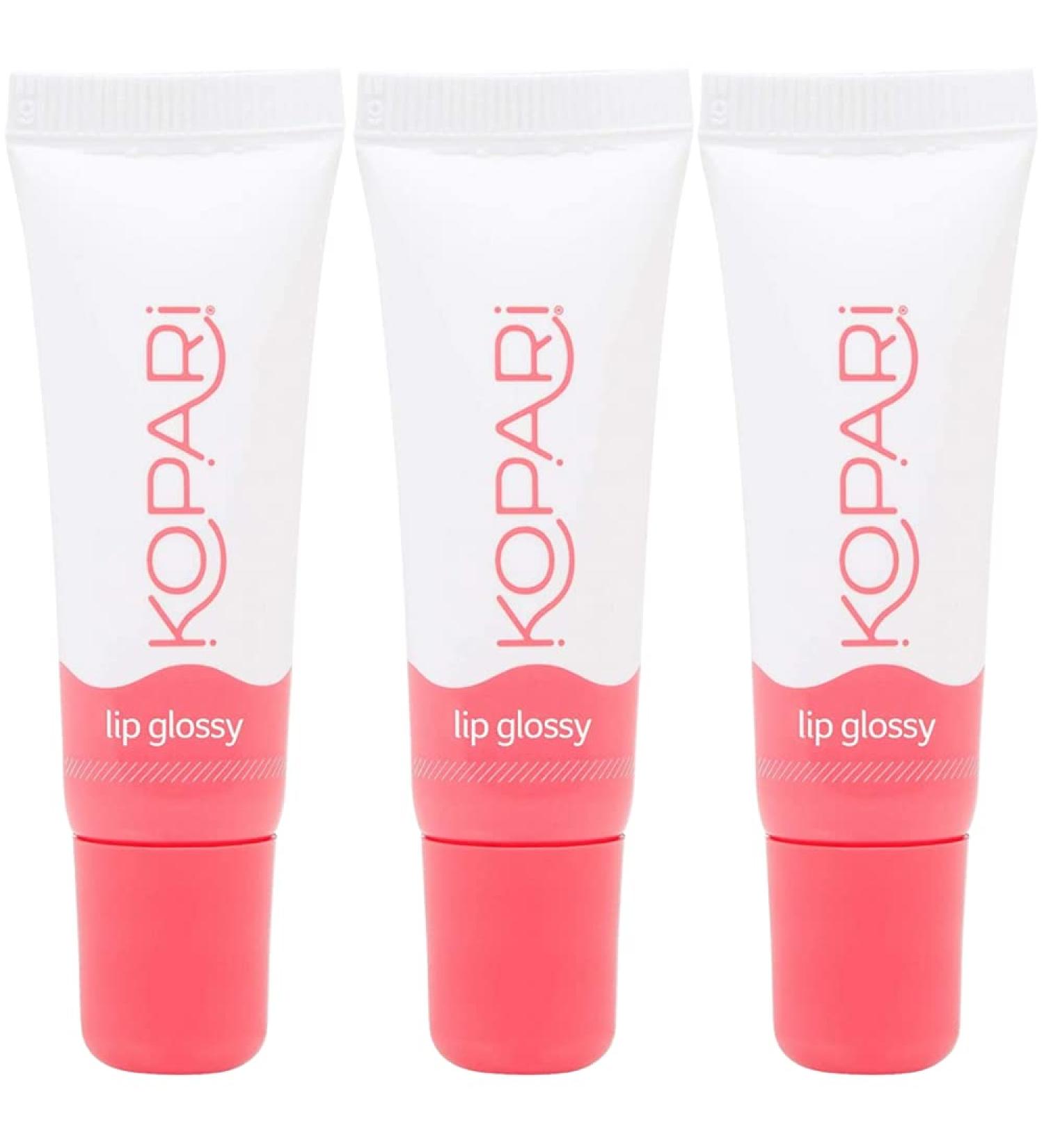 Kopari Coconut Lip Glossy 3 Pack - Vegan Hydrating Moisturizing Lip Oil with Vitamin E & Shea Butter - Long Wear High Shine Non Sticky Formula - Natural Plant Based Paraben Free Balm - 0.35 Ounce (Pack of 3) - Buy Online on GoSupps.com
