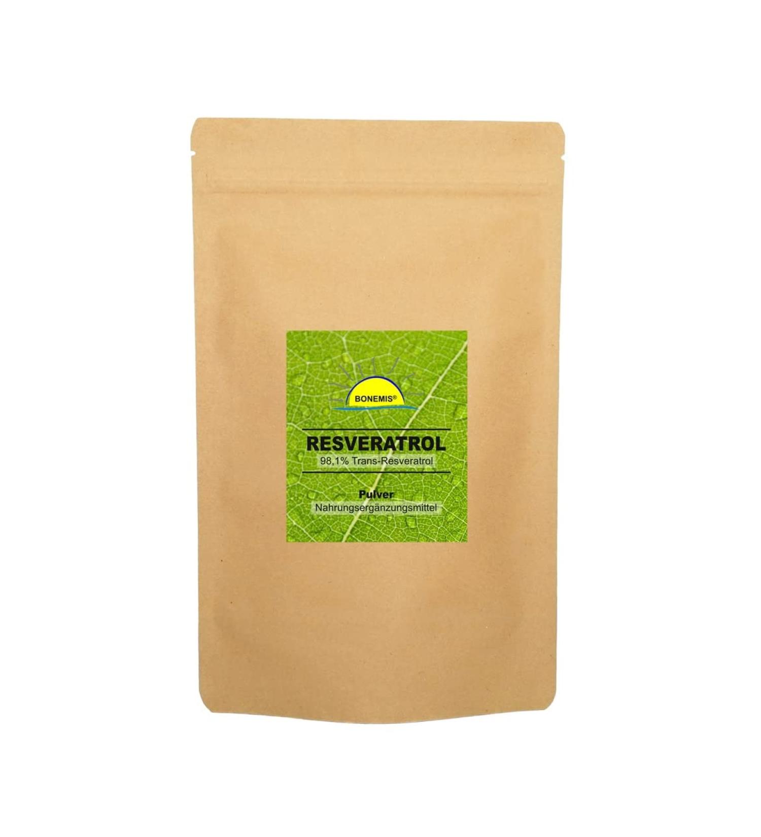 Buy Bonemis Resveratrol Powder (98.1% Trans-Resveratrol) - Vegan Additive-Free 50g with Measuring Spoon International Shipping Available - Buy Online on GoSupps.com