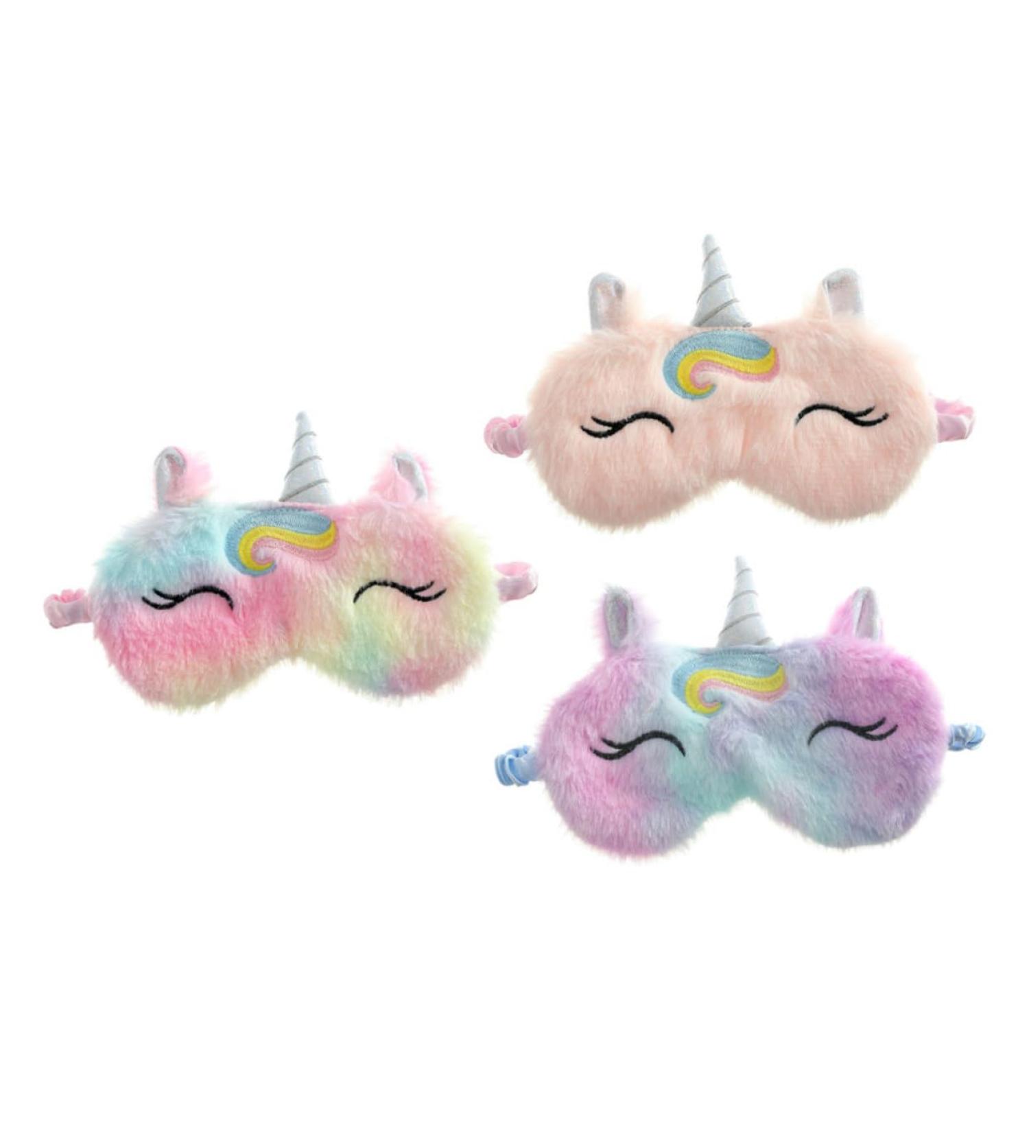 FRCOLOR Unicorn Eye Patch Sleeping Masks - Cute Cartoon Eye Masks for Kids | 3pcs Portable Plush Sleep Masks - Buy Online on GoSupps.com