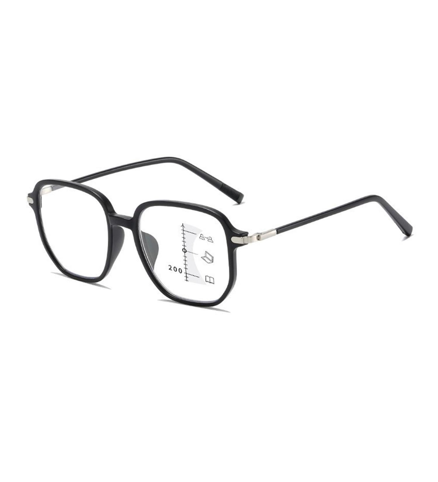 Fashionable Progressive Multifocus Reading Glasses - Anti-Blue Light for Middle-Aged & Seniors | Iynwbjts - Sand Black Frame (3.00) - Buy Online on GoSupps.com