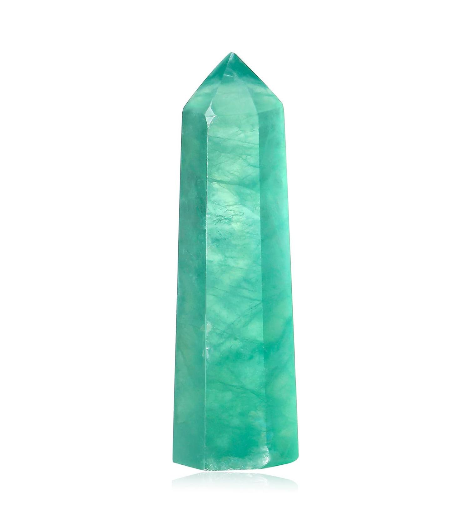 Green Fluorite Crystal Healing Wand - Natural Gemstone for Reiki Meditation Therapy - Buy Online on GoSupps.com