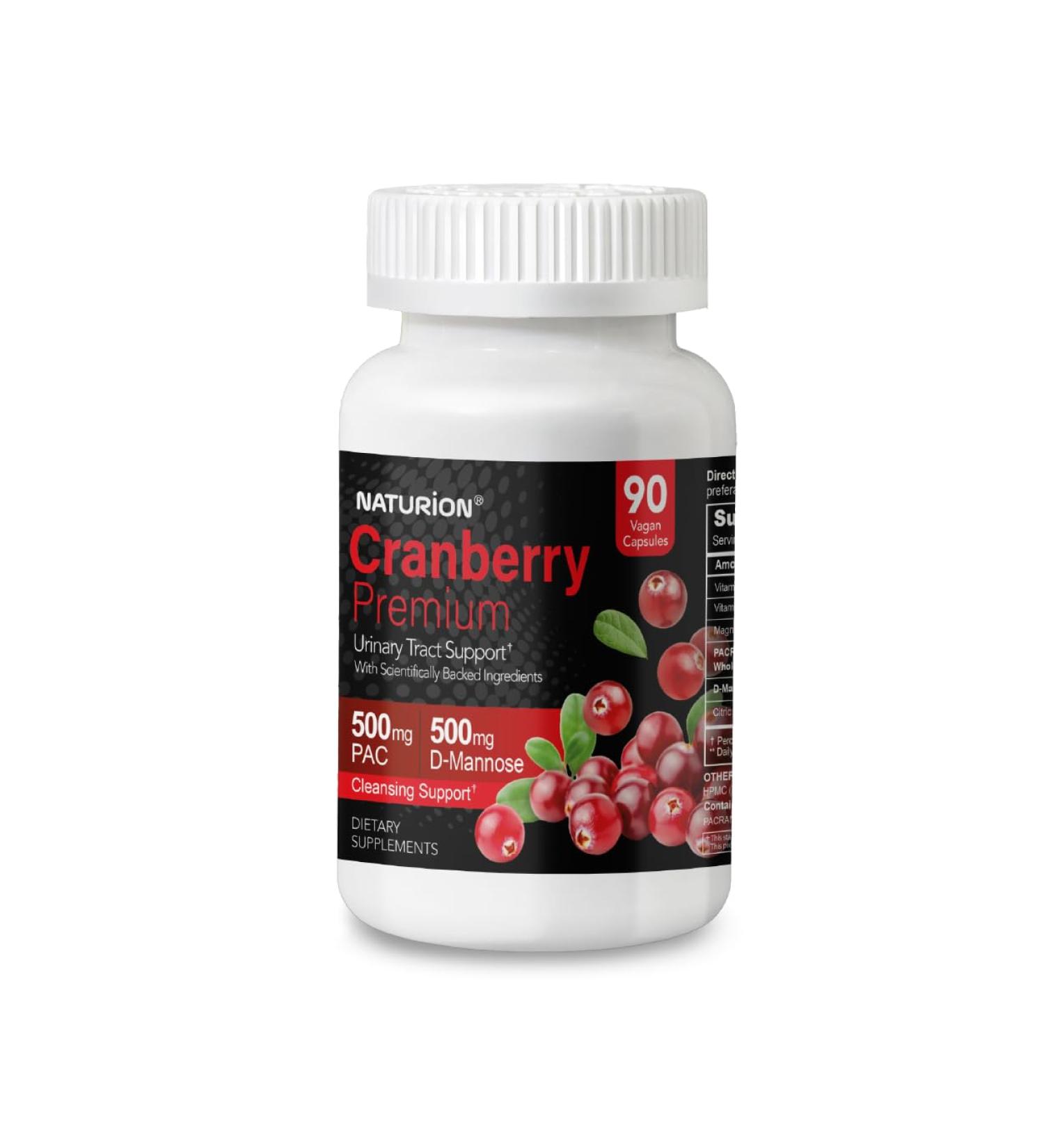 Cranberry Premium - Urinary Tract Support with PACRAN Cranberry Extract & D-Mannose 500mg - 90 Vegan Capsules 45 Day Supply 90 Count (Pack of 1) - Buy Online on GoSupps.com