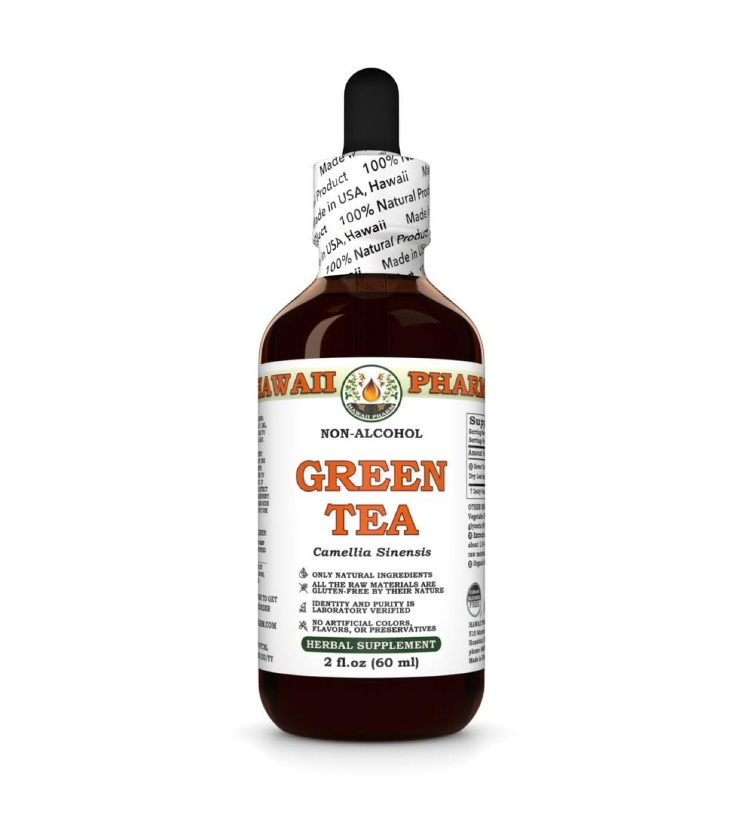 Green Tea (Camellia Sinensis) Dry Leaf Glycerite Made in Hawaii All Natural Vegan Lab Tested Alcohol-Free Liquid Extract - 2 fl.oz 2 Fl Oz (Pack of 1) - Buy Online on GoSupps.com