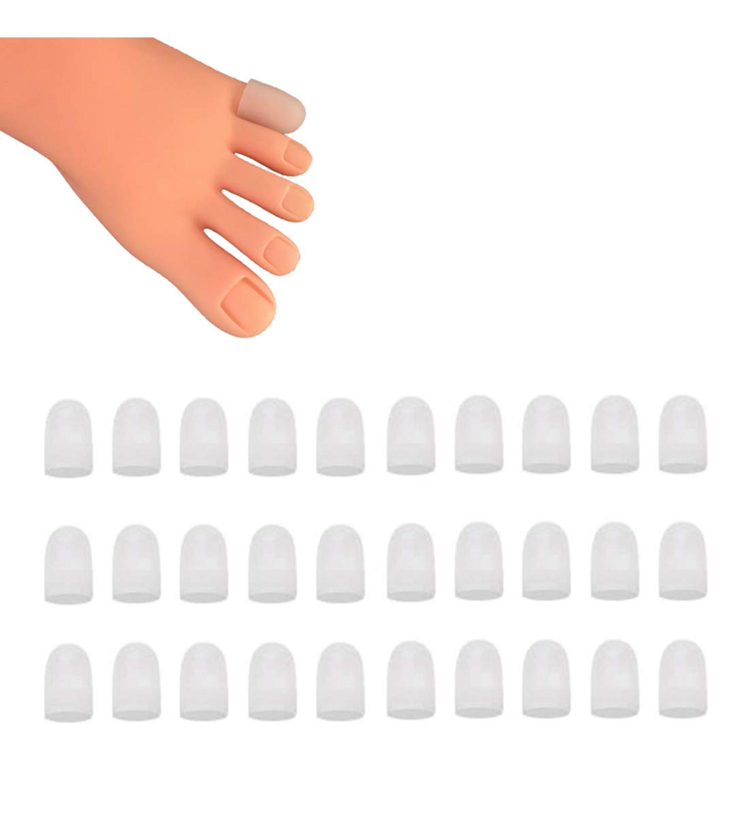 Gel Toe Caps for Little Toe - Silicone Toe Protector for Pain Relief - 30 Pieces - Buy Online on GoSupps.com