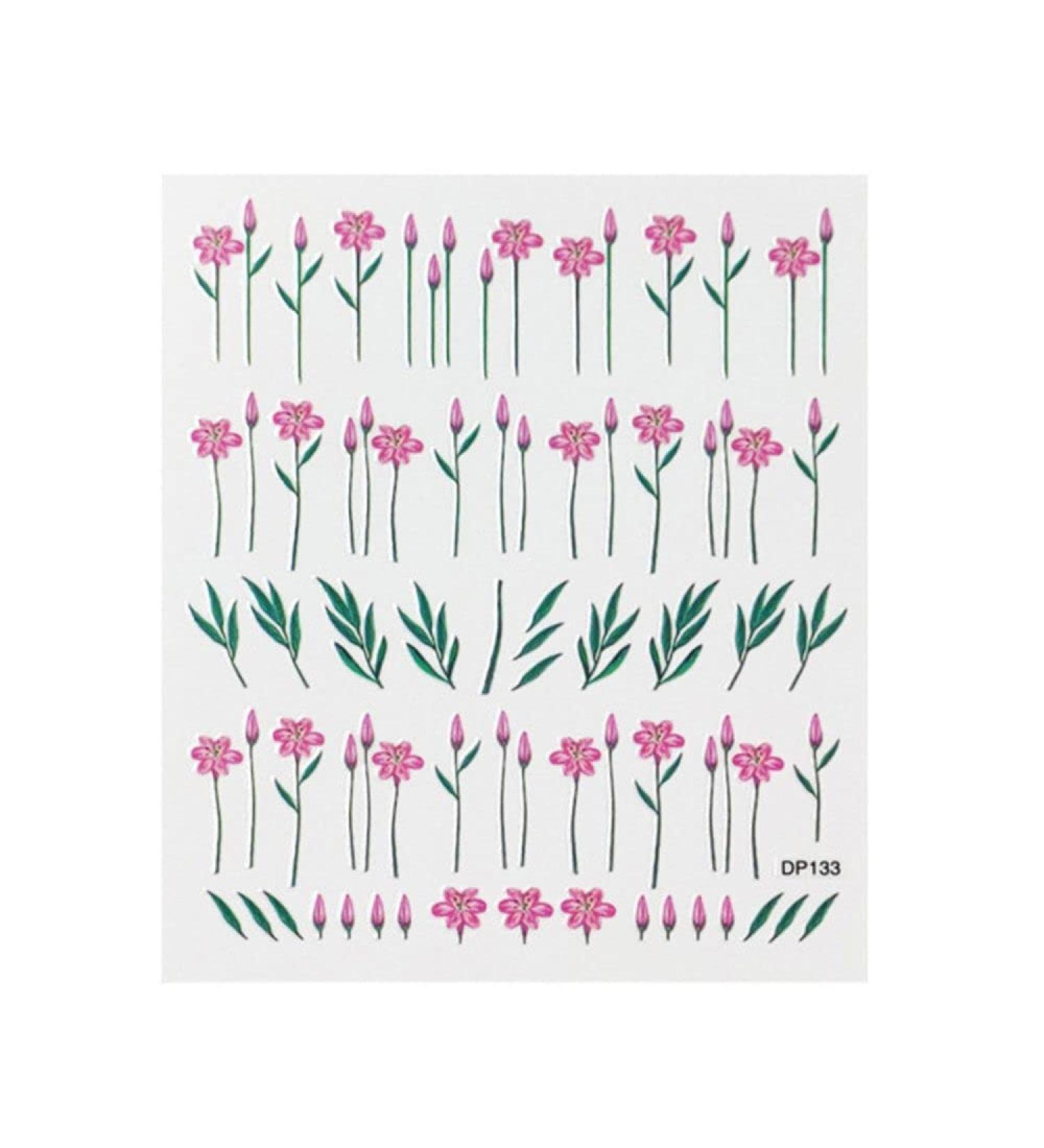 Hot DIY Manicure Nail Art Decoration Summer Blossom Flowers Leaves Nail Sticker 3D Decals Rose Branch Designs(DP-135) (DP) - Buy Online on GoSupps.com