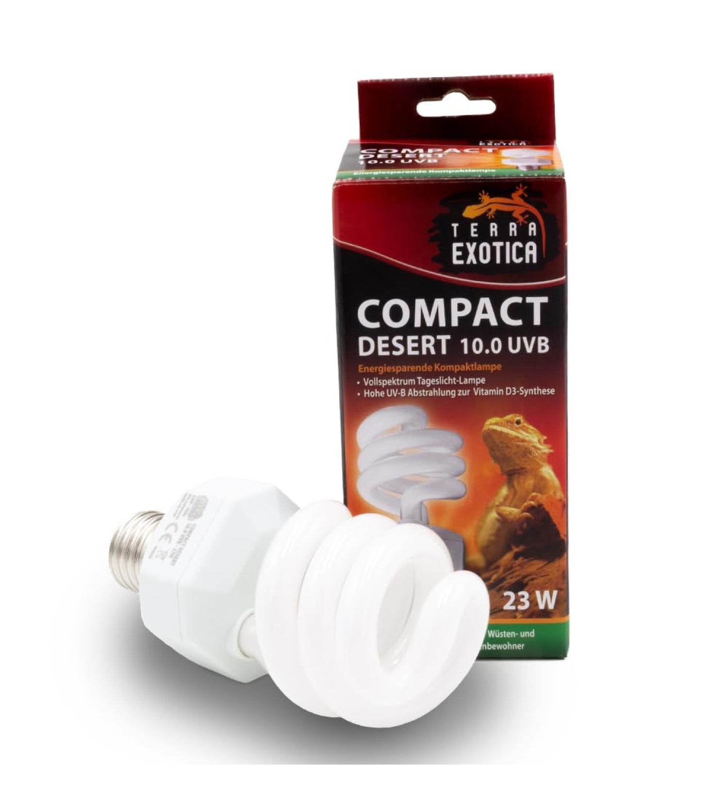 Terra Exotica Compact Desert 10.0 UVB Lamp - Optimal UVB Lighting for Reptiles | Ideal for Terrariums - Choose 2.0 5.0 8.0 & 10.0 Options - Buy Online on GoSupps.com