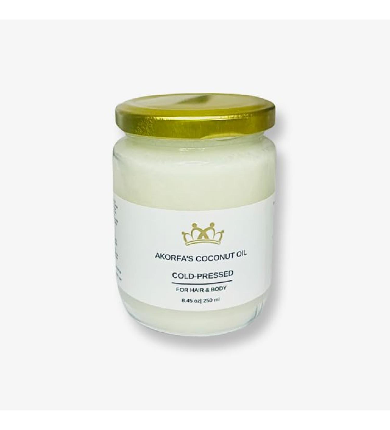 Akorfa BV Coconut oil 250 ml organic coconut oil jar Organic coconut oil medium - Buy Online on GoSupps.com