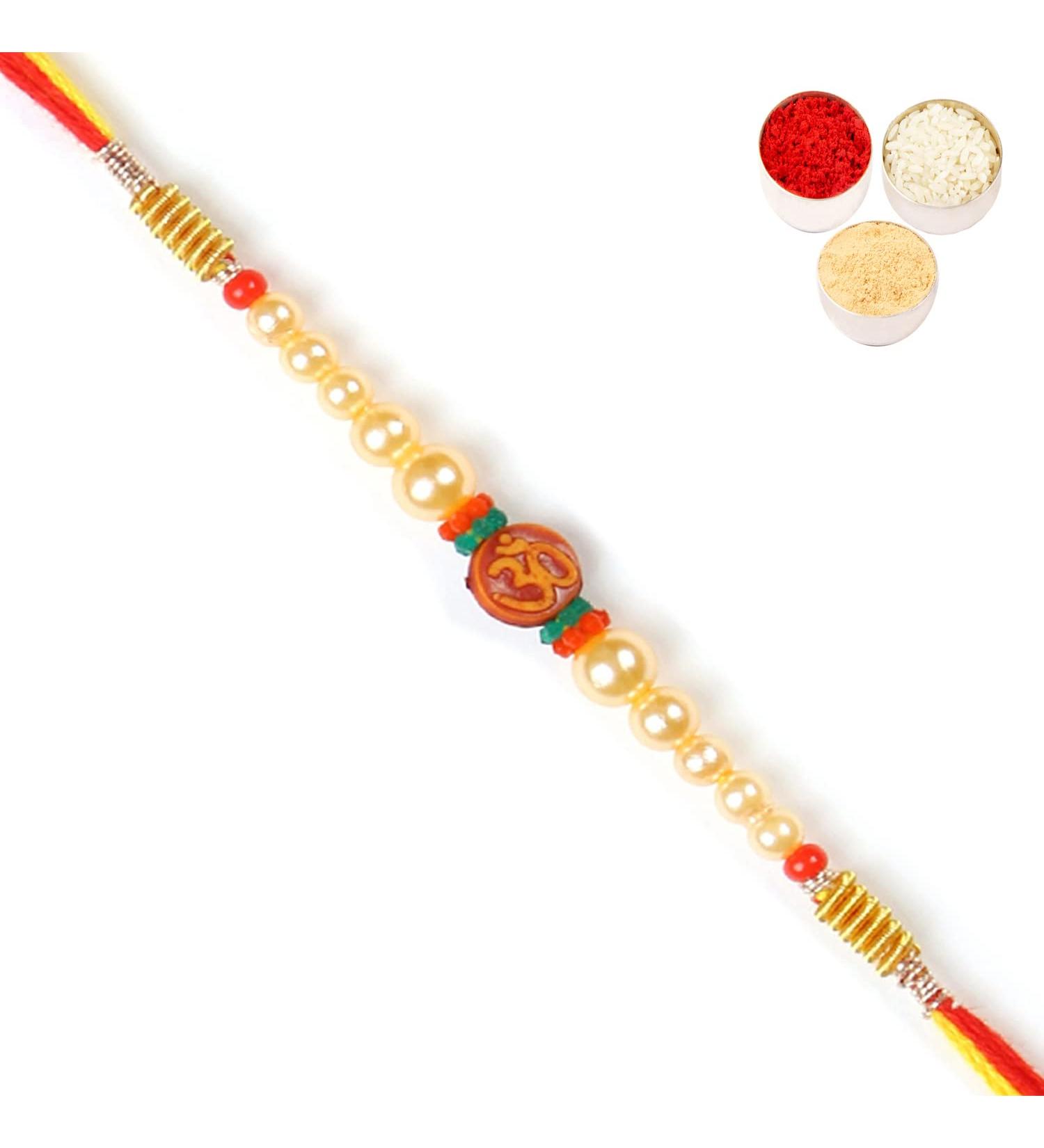 Ghasitaram Gifts Rakhis Online for Brother- 6135 Rakhi Thread Single Rakhi Only - Buy Online on GoSupps.com