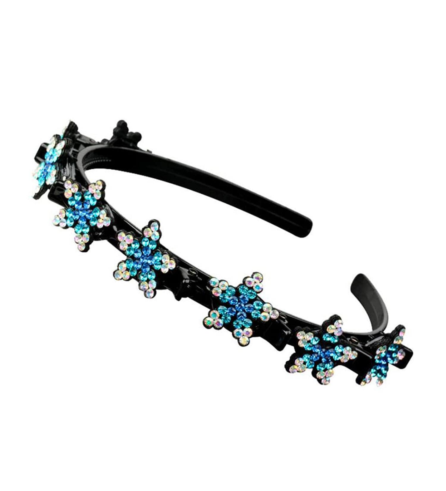 TQUXNGA for Double Bangs Hairpin Cute Hairstyle Double Layer Twist Plait Headband with Clips Sweet Braided Hair Hoop Blue - Buy Online on GoSupps.com