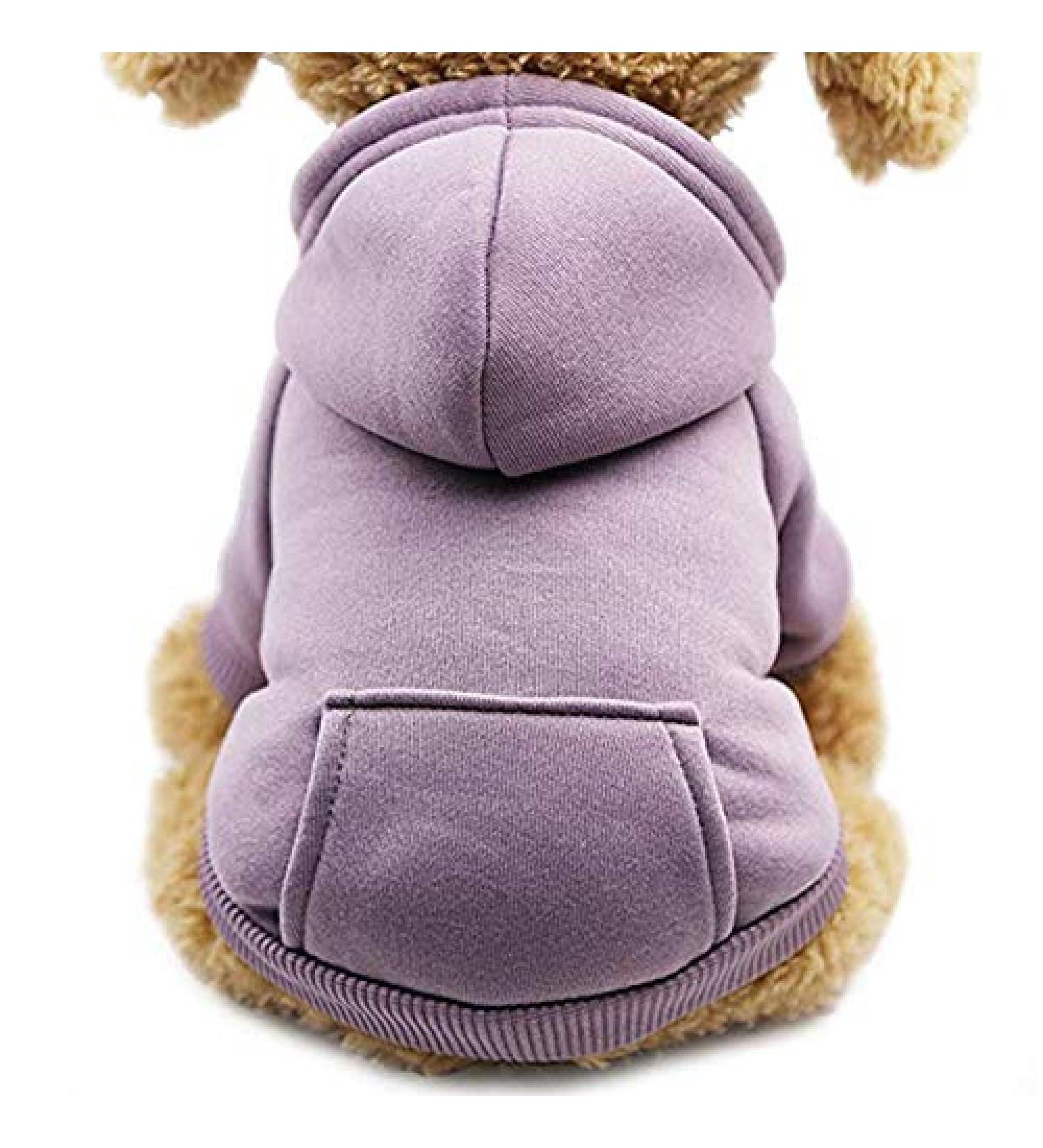 Idepet Dog Hoodie - Cotton Warm Jacket for Small & Medium Dogs Puppies Teddy & Chihuahua - XS Purple - Buy Online on GoSupps.com