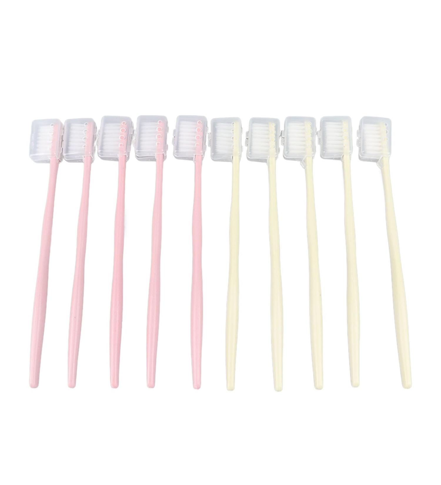 Herchr 10-Pack Colorful Soft Manual Toothbrush Set for Adults | Reusable Toothbrushes with Covers - International Shipping Available - Buy Online on GoSupps.com