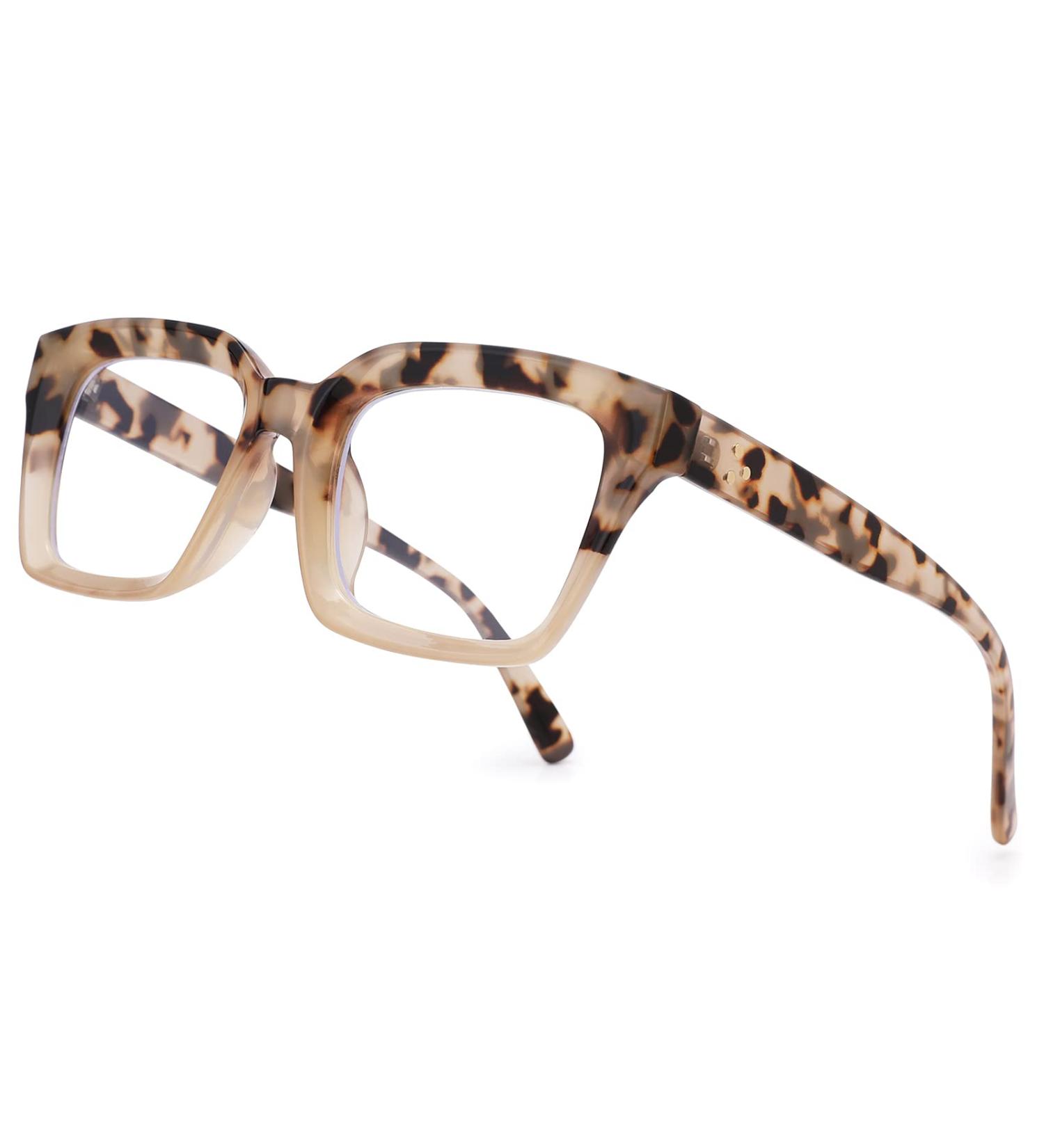 Shop Acme Blue Light Filter Glasses for Men & Women - Large Frame B5 Leopard Milk White 50mm Computer Glasses - Buy Online on GoSupps.com