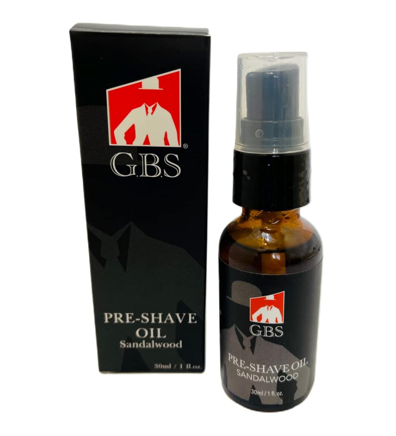 G.B.S Sandalwood Pre-Shave Oil - 1 Oz | Protects Against Irritation and Razor Burn | Ideal for Sensitive Skin | Shaving Oil for Men - Buy Online on GoSupps.com