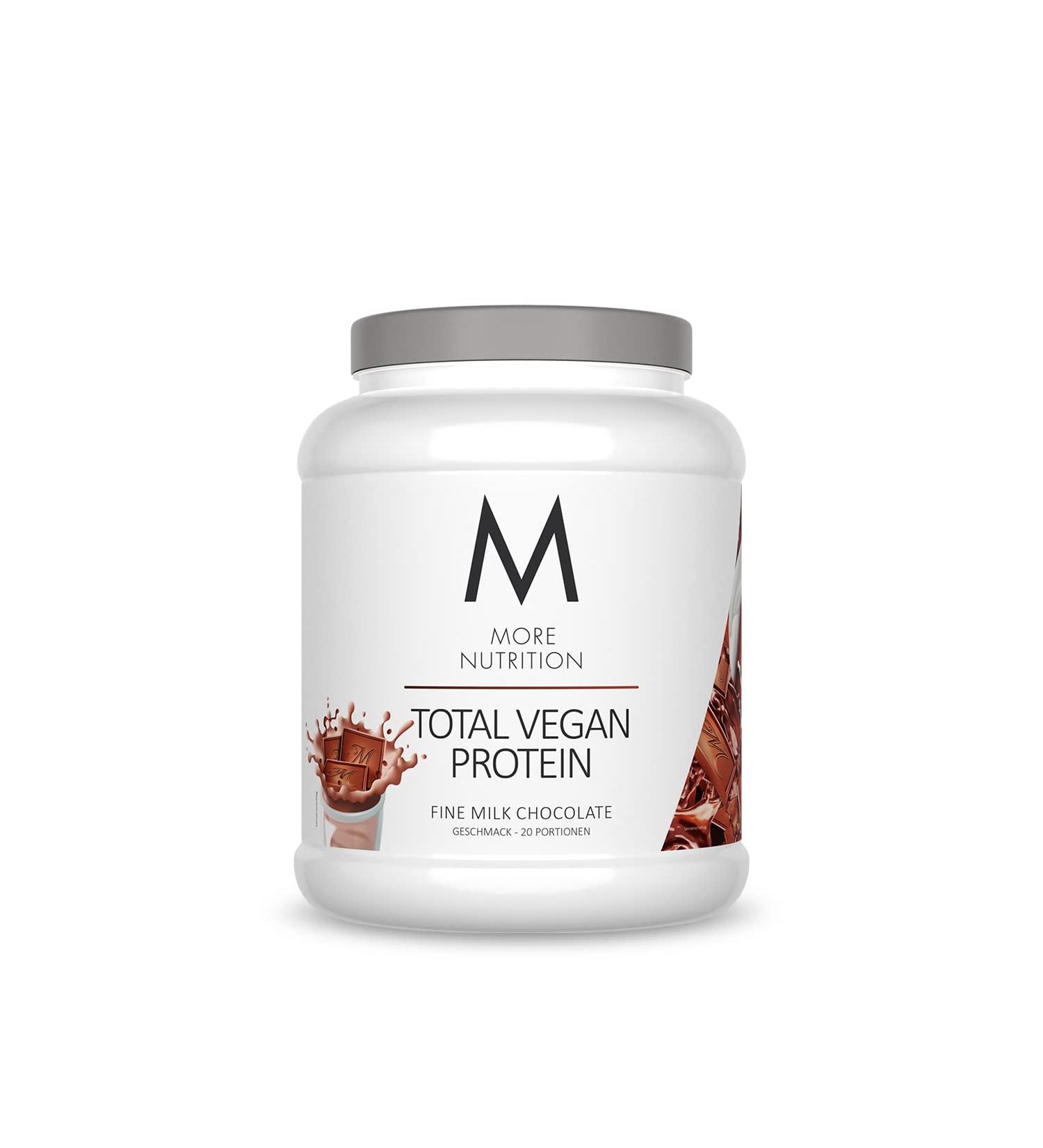 Total Vegan Protein - Fine Milk Chocolate 600g | MORE NUTRITION - Plant-Based Protein Powder for International Shipping - Buy Online on GoSupps.com