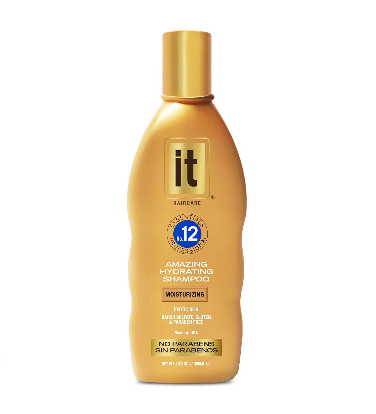 IT Essentials No. 12 Hydrating Shampoo - Professional Grade for All Hair Types | Abyssinian & Sunflower Oil | Repair Damaged Hair & Control Frizz - Buy Online on GoSupps.com