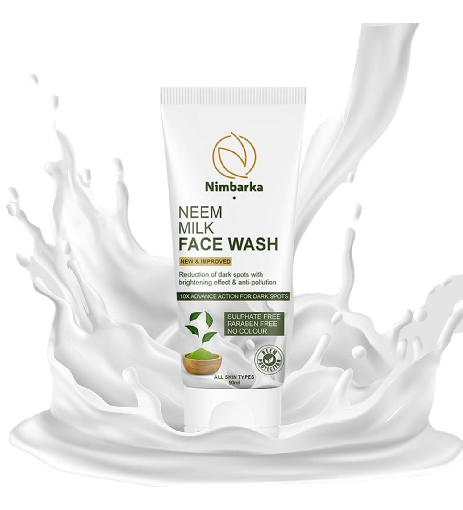BEMT Neem & Milk Face Wash for Oily & Acne-Prone Skin Herbal Cleanser with Neem & Milk Protein Paraben-Free Facewash for Men & Women 50ml - Buy Online on GoSupps.com