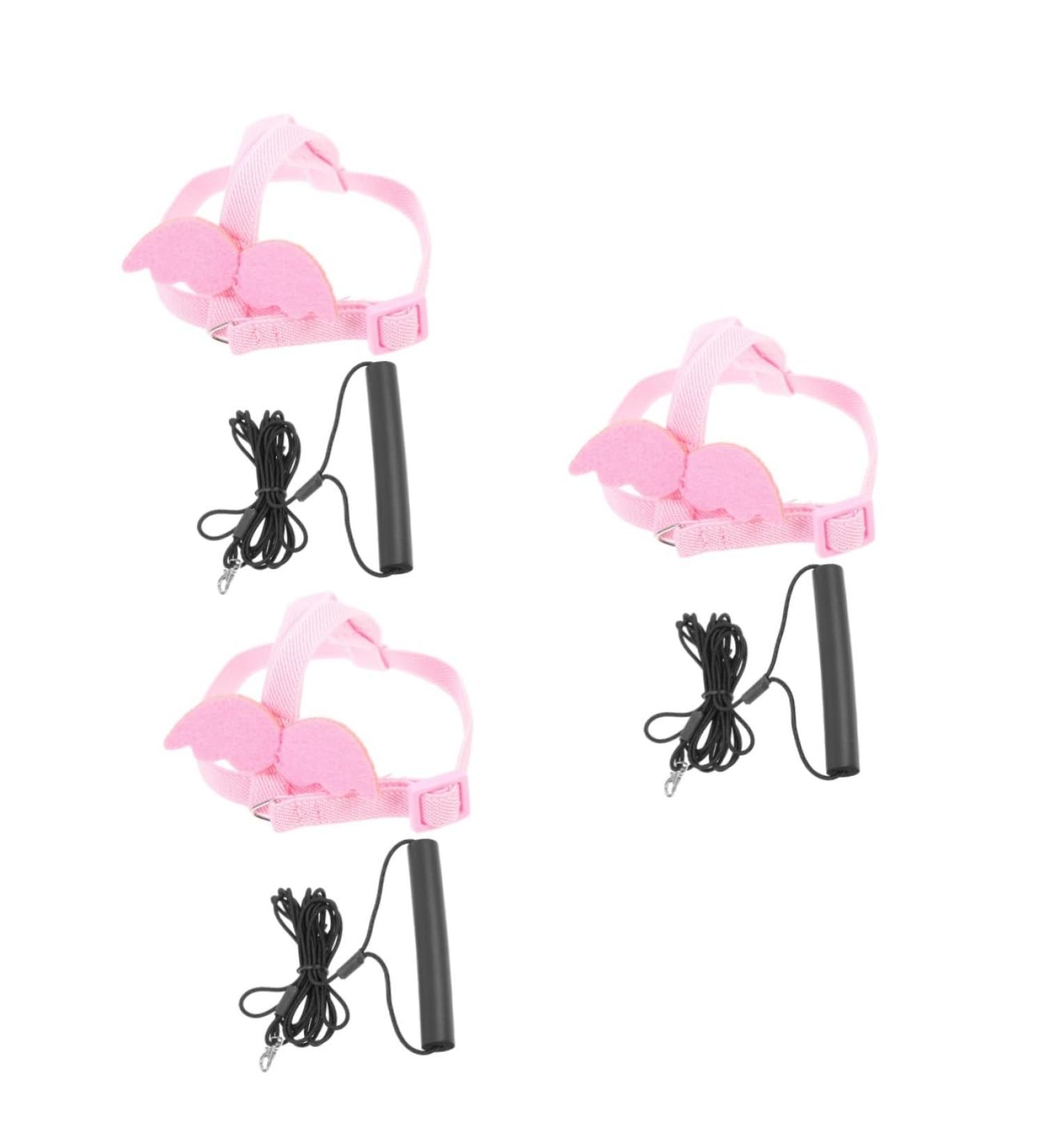 Beavorty 3 Sets Bird Leash Suspend Bird Harness Leashes -bite Training Bird Training Supplies Strap Outdoor 12X6X1.3CMx3pcs Pinkx3pcs - Buy Online on GoSupps.com
