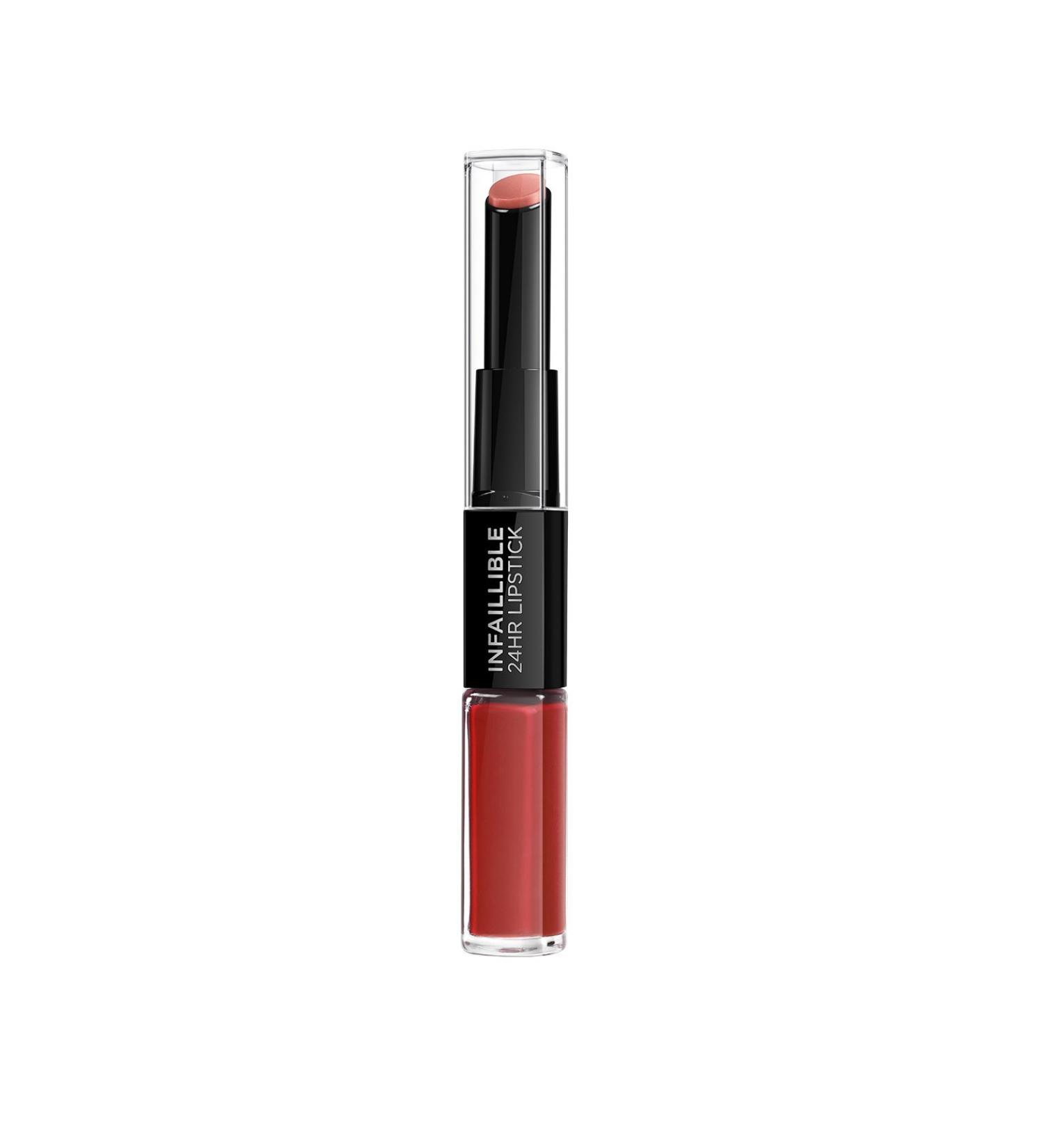L'Oreal Paris Infallible 24HR 2 Step Lipstick 506 Red - Long-Lasting Color - 1 Count - Buy Online on GoSupps.com
