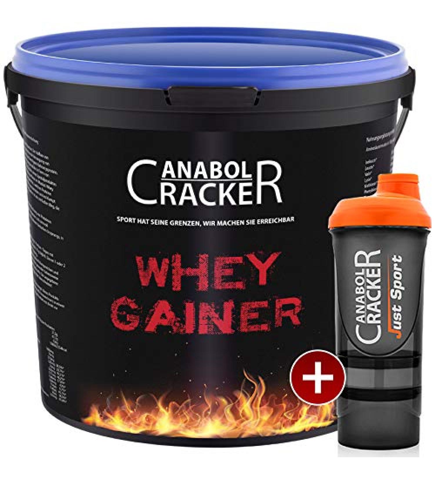 100% Pure Whey Gainer Protein - 3000g Strawberry Powder + Shaker | International Shipping - Buy Online on GoSupps.com