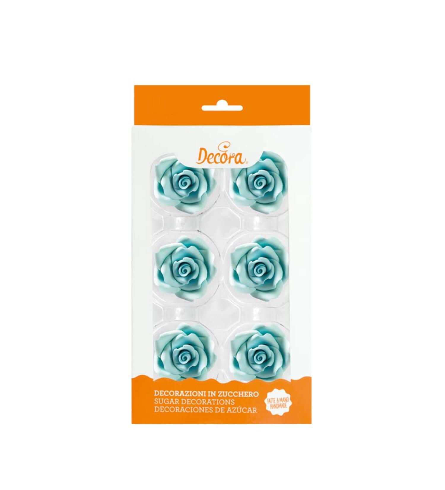 Decora 0500370 Large Blue Roses - 6-Pack | Premium Quality Decoration for Any Occasion - International Shipping Available - Buy Online on GoSupps.com