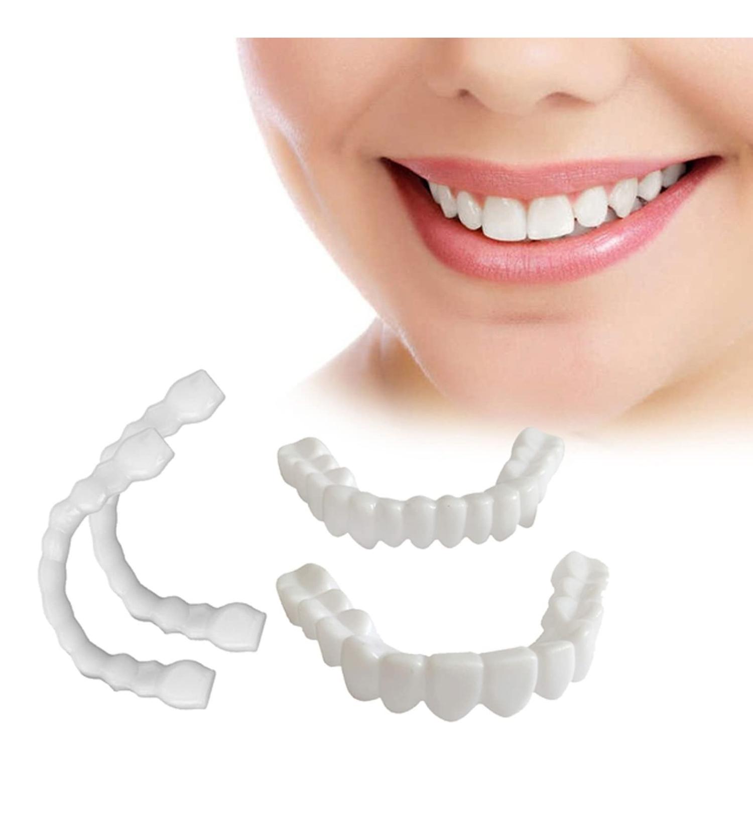 2 PCS Temporary Fake Teeth Veneers Dentures for Men and Women - Perfect Smile Solution - Buy Online on GoSupps.com