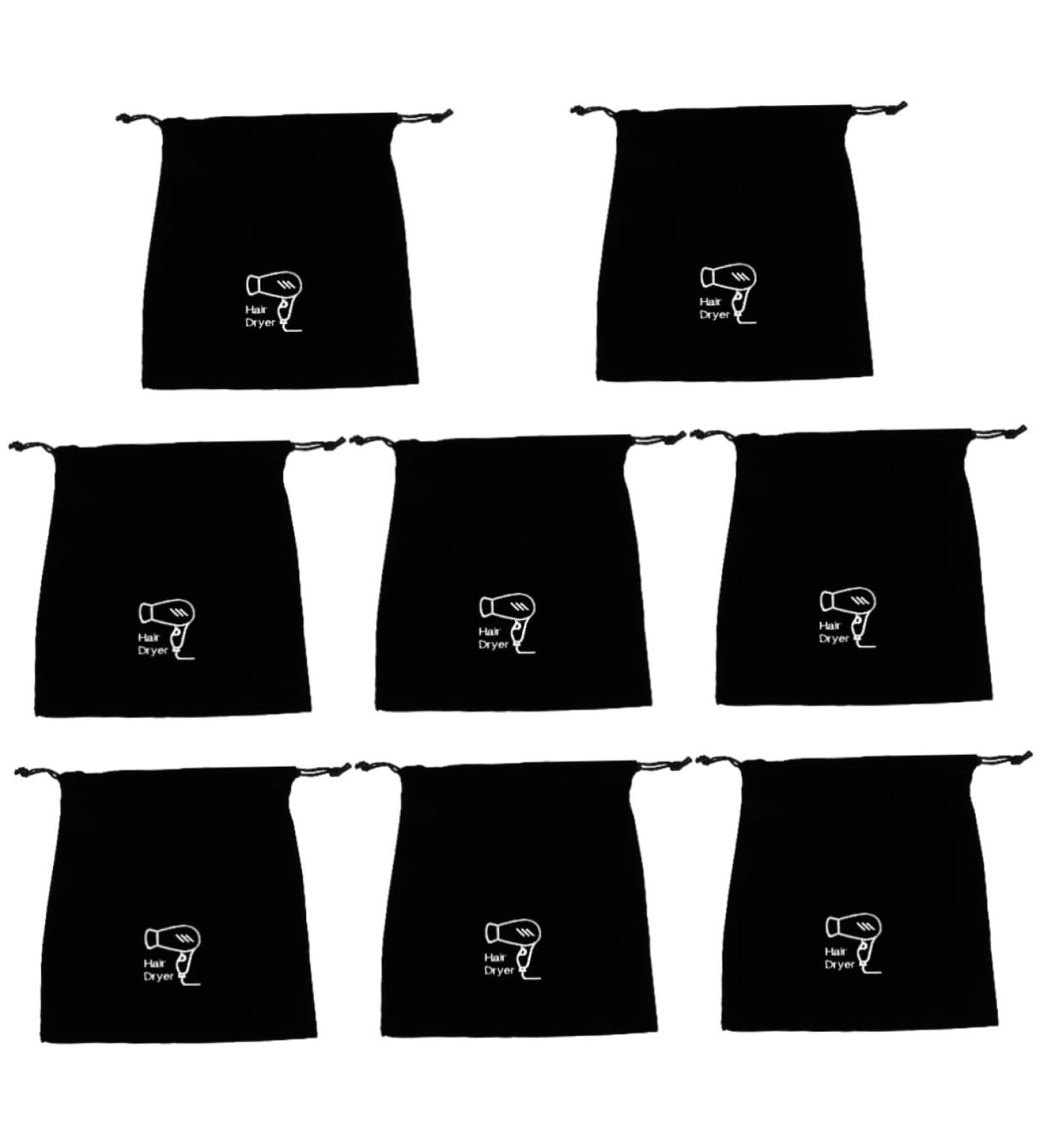 Healeved 8 Pcs Hair Dryer Storage Bag Jewelry Hair Dryer Bag Purse Organizer Pouches Tool Black Flannel - Buy Online on GoSupps.com