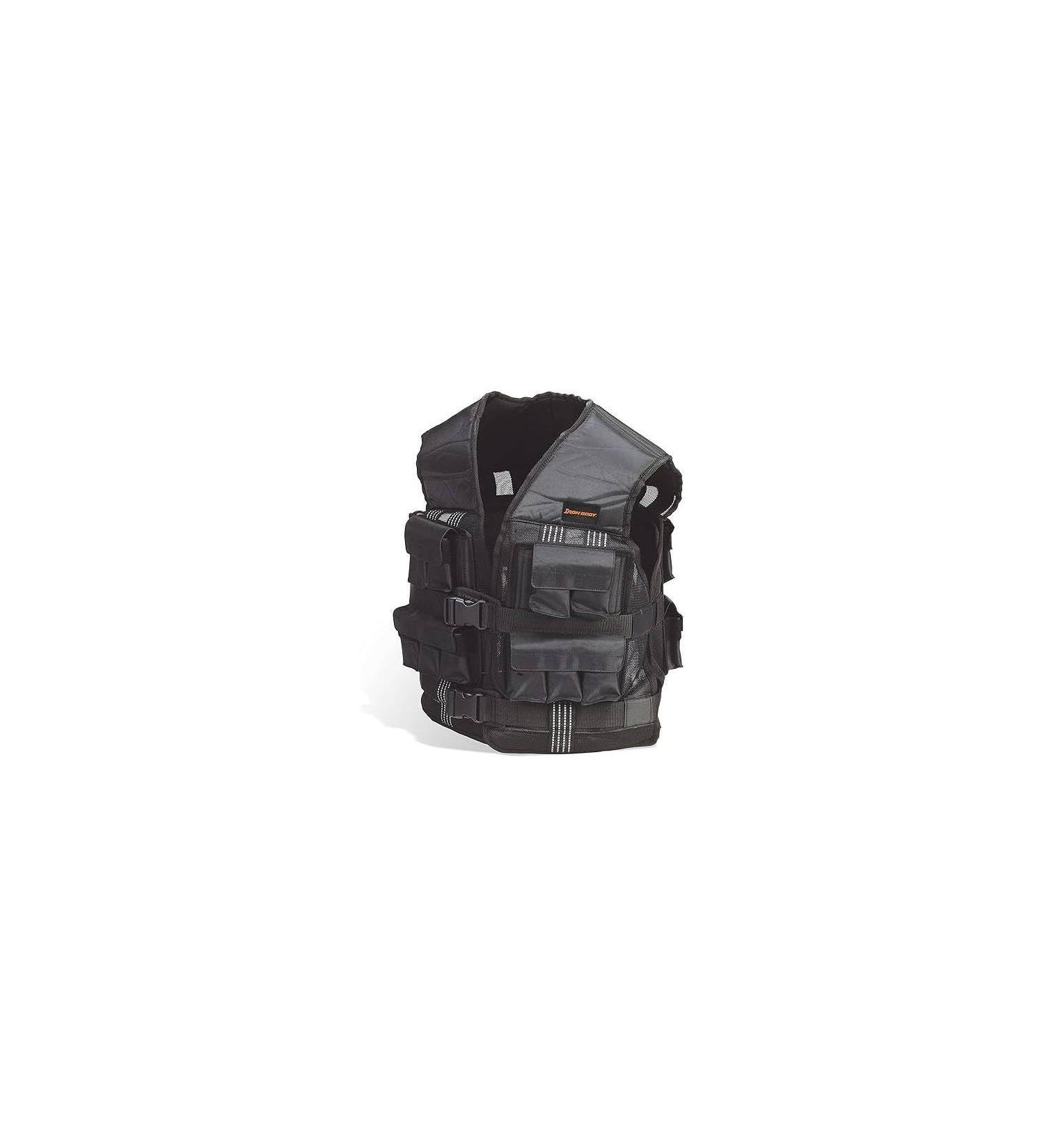 IBF IRON BODY FITNESS 40 lbs. (19 kg) Adjustable Weighted Vest Weight Vest for Running Walking Training - Comfortable Fit and Reflective Strips Black One-Size Fit - Buy Online on GoSupps.com