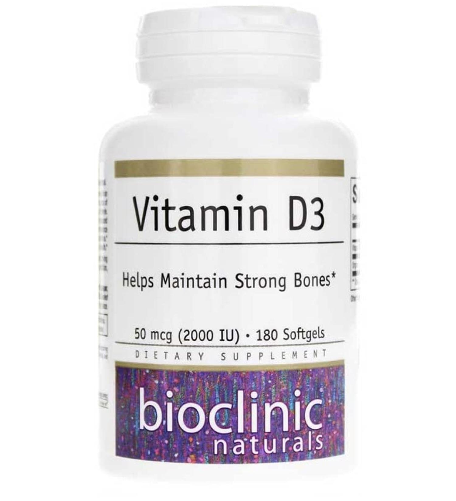 Bioclinic Naturals Vitamin D3 2 000 I.U. 180 Softgels