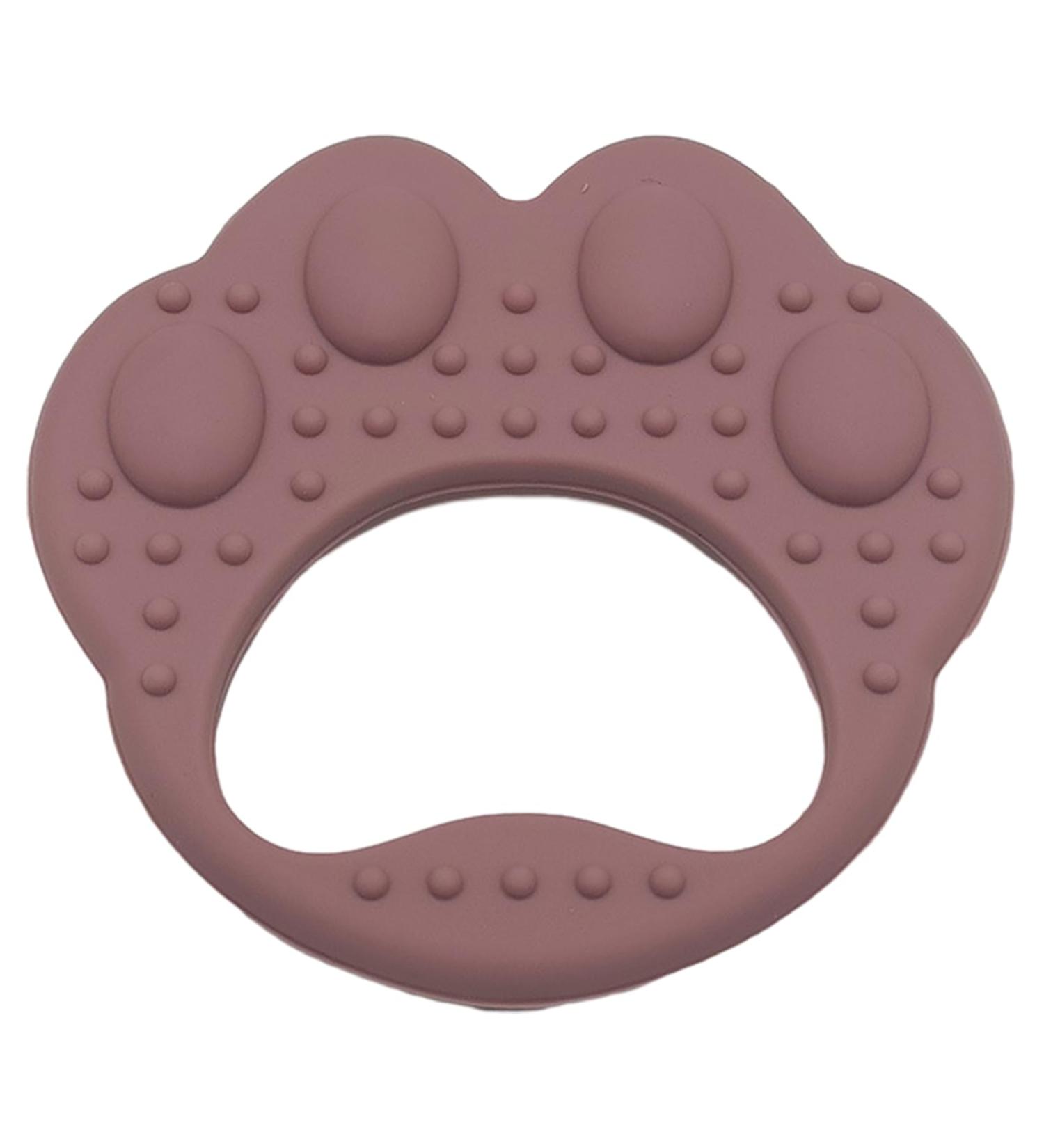 VESONE Dunkelpink Silicone Bite Rings for Babies & Toddlers - Food-Safe Sensory Toys Paw-Shaped Teething Tools - Buy Online on GoSupps.com